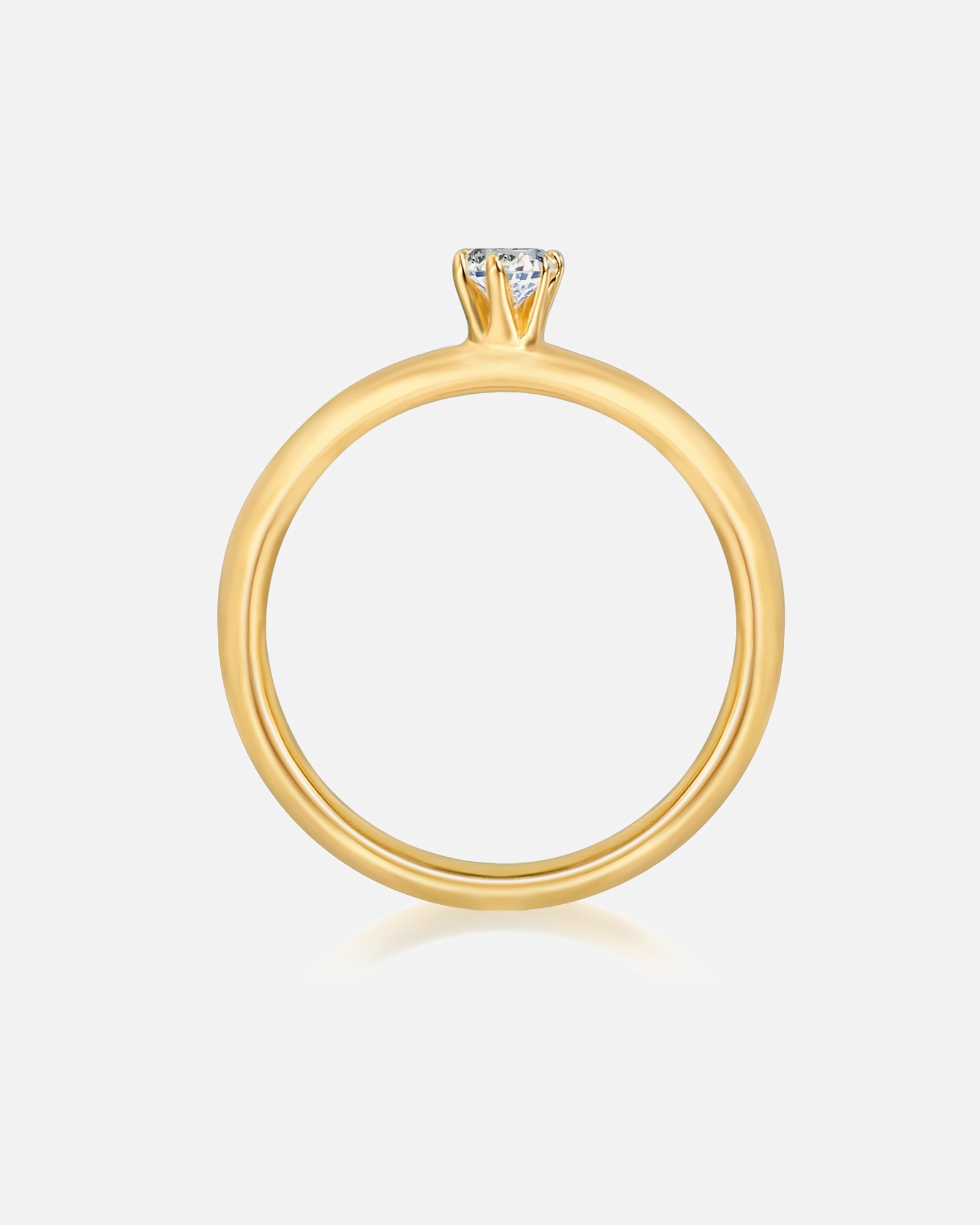 Bague pour Femme Trilani Bague en argent Argent sterling Oxyde de zirconium (CZ) en Or jaune 54