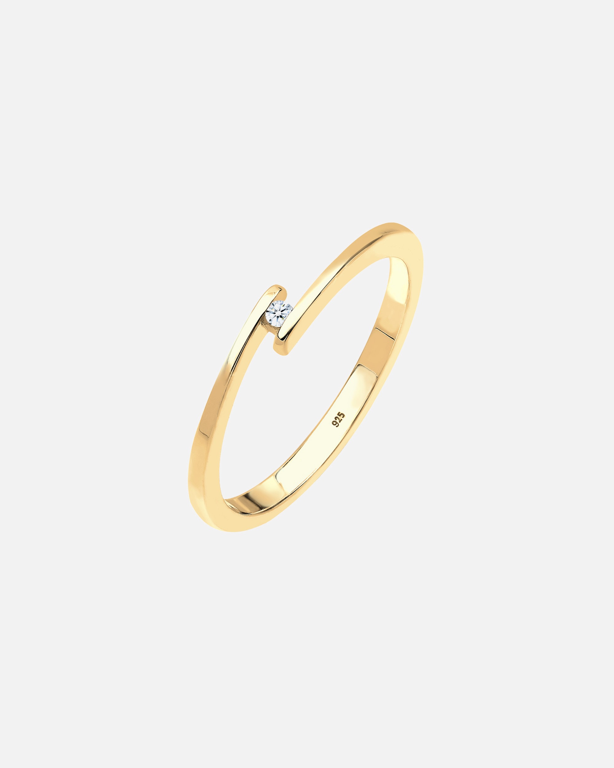 Bague pour Femme Elli DIAMONDS Bague de fiançailles Elégance Diamant 0.015 ct. 925 Argent 58