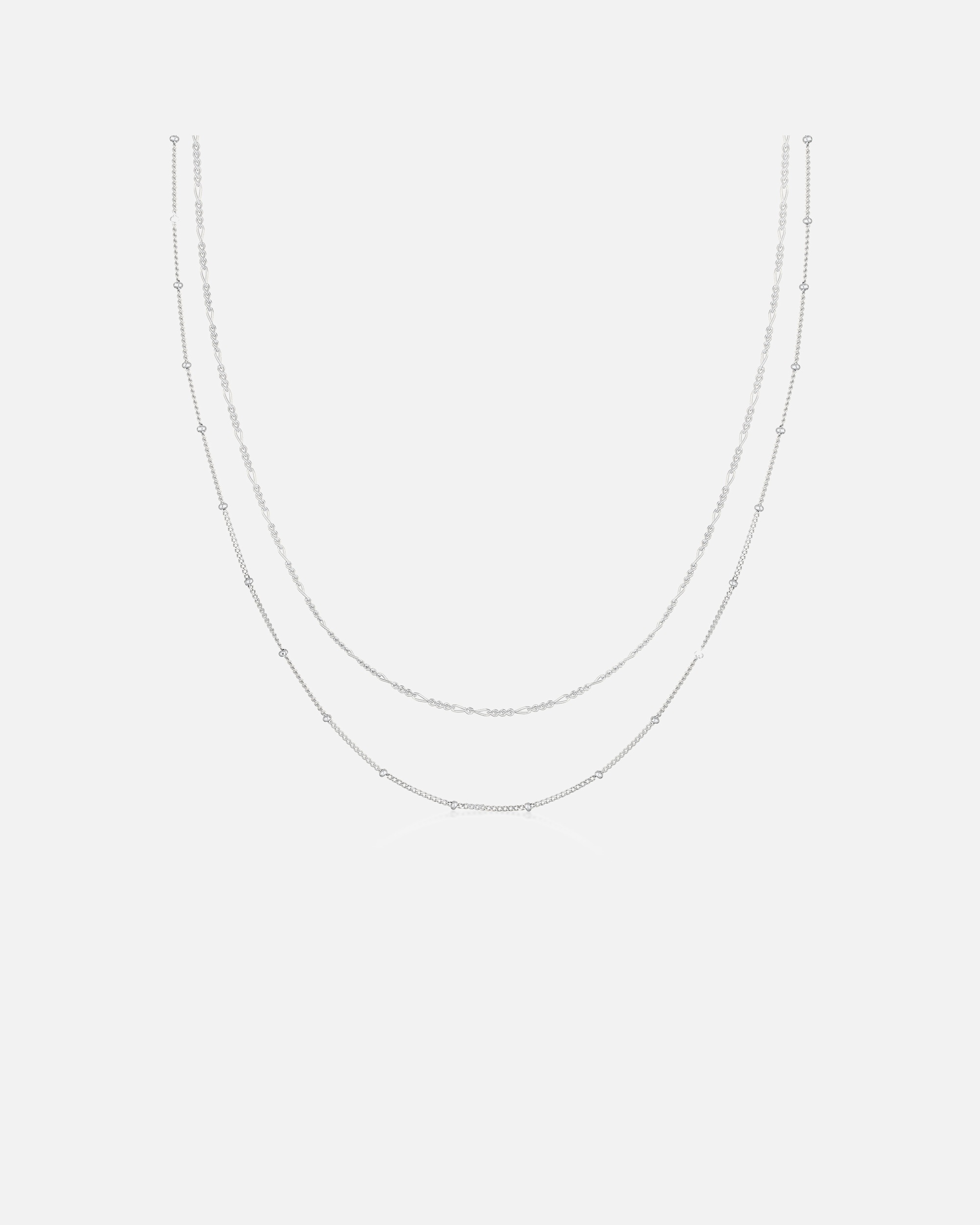 Collier pour Femme Elli Couche Chaîne de Figaro Chaiîne á Boules Basic Collier Femme - (925/1000) Argent silberfarben