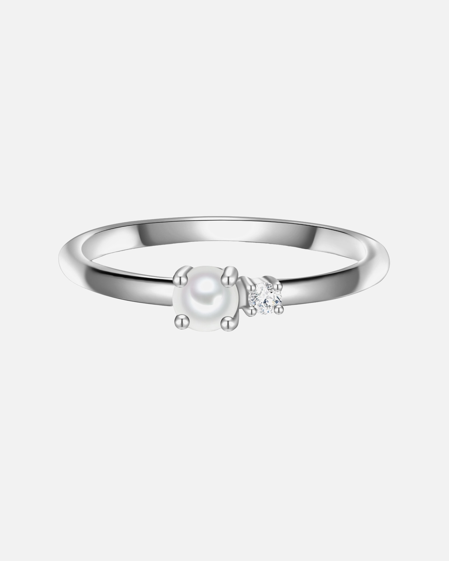Bague pour Femme Glanzstücke München Bague en argent Argent sterling Oxyde de zirconium (CZ) Perle de culture d'eau douce en Argent 58