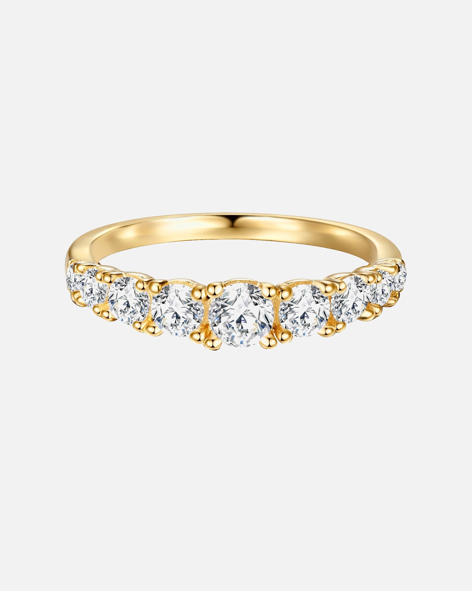 Bague pour Femme Trilani Bague aus Sterling Silber in Gelbgold mit Zirkonia 58