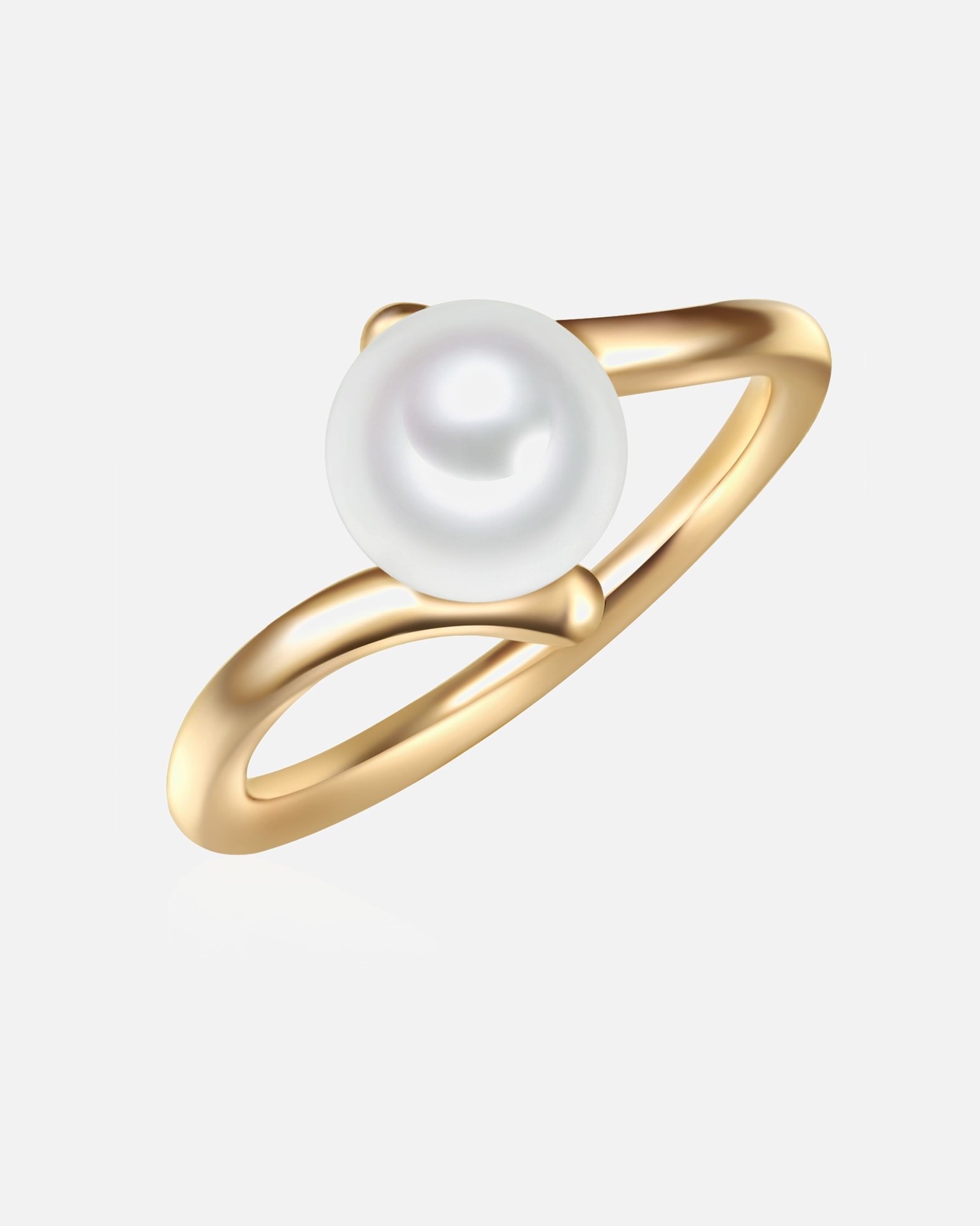 Bague pour Femme Valero Pearls Bague Argent sterling Perle de culture d'eau douce en Or jaune 62