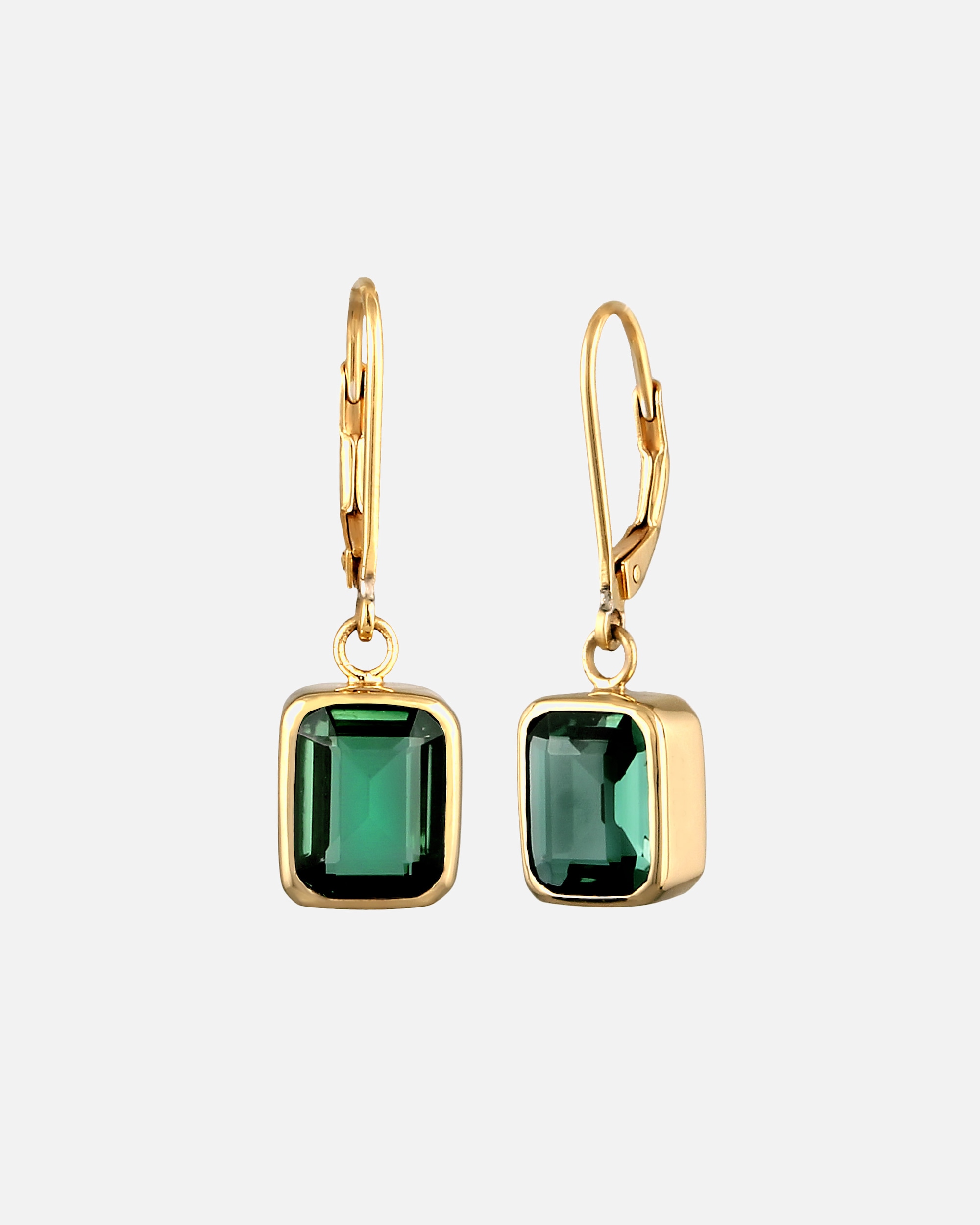 Boucles d'oreilles pour Femme Elli PREMIUM Boucle d'oreille Carré Quartz Vert 925 Sterling Silver Gold-plated Vert