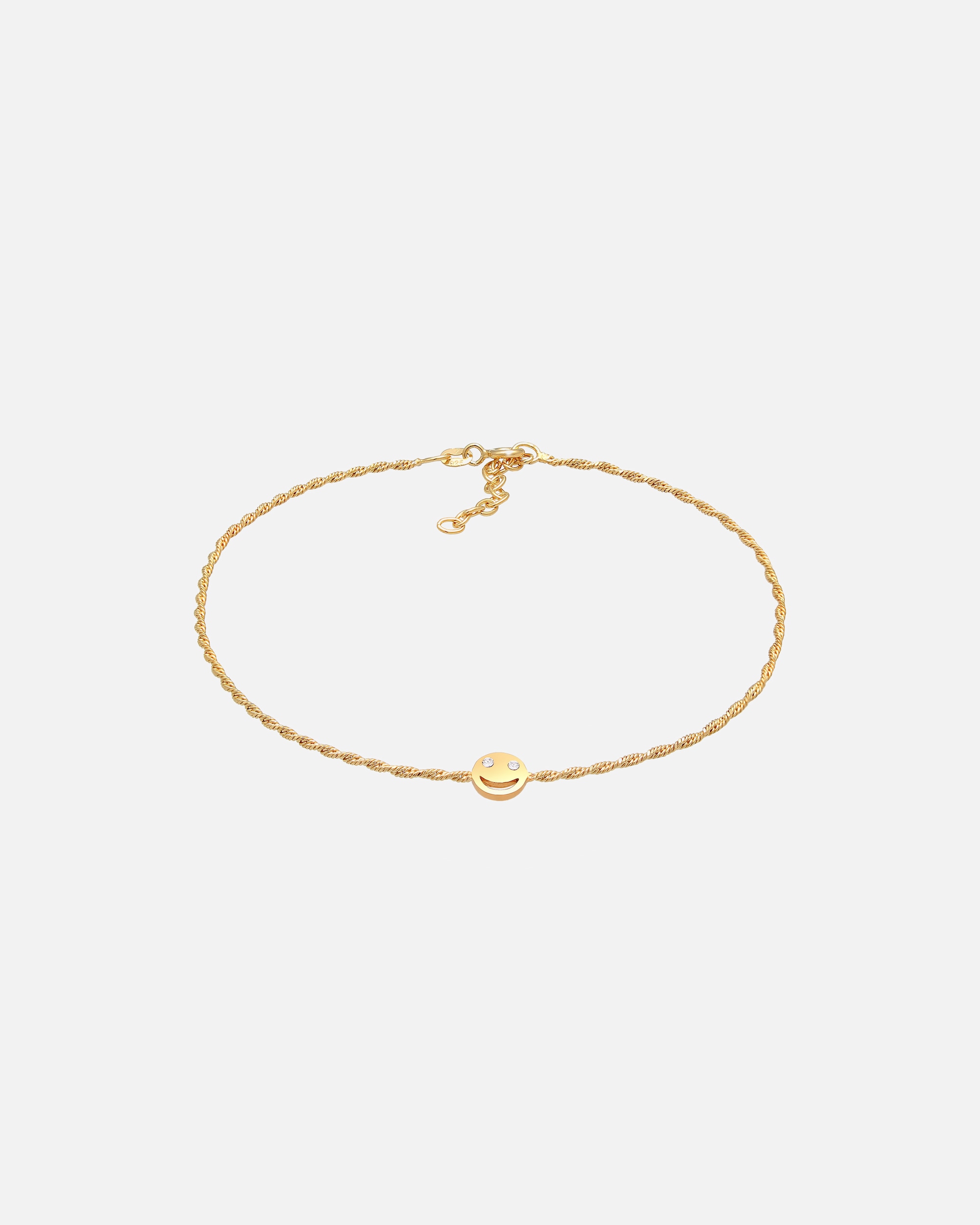 Bijoux pour Femme Elli de Cheville Femmes de cheville pendentif avec Smiling face avec cristaux en argent sterling 925 goldfarben