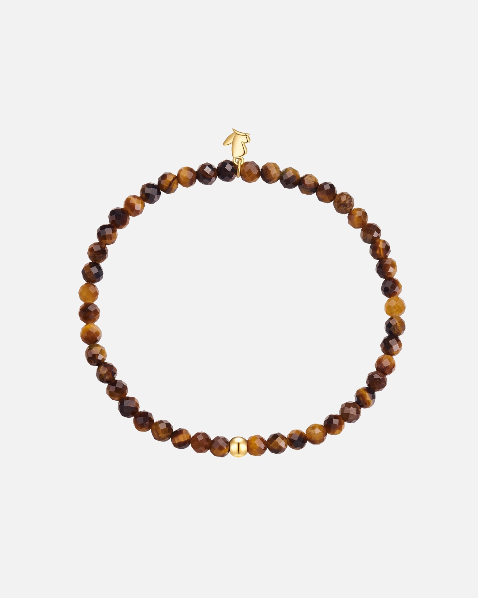 Bracelet pour Femme Glanzstücke München Bracelet en pierre précieuse en acier inoxydable en doré avec œil de tigre 17,0 cm