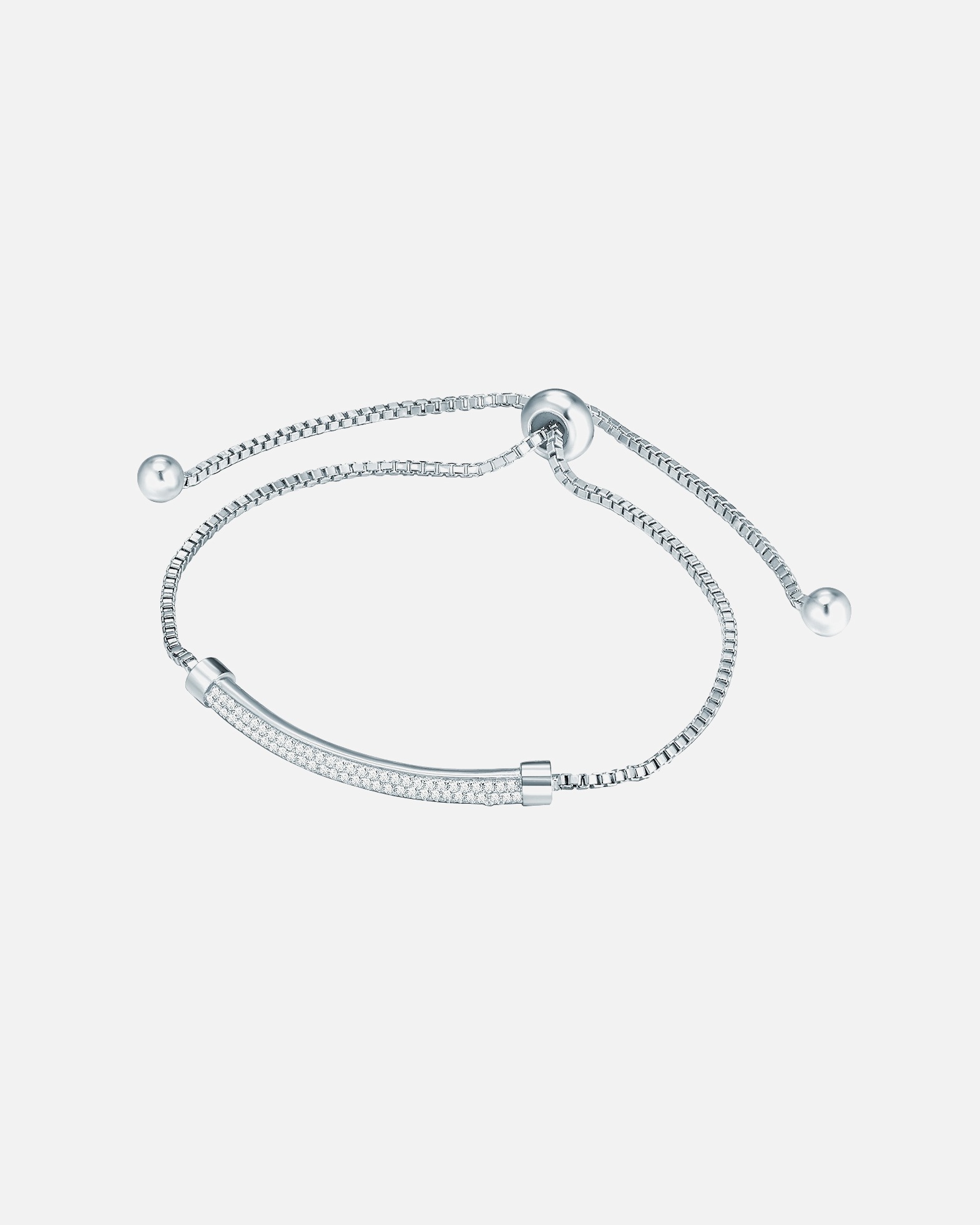 Bracelet pour Femme Lulu & Jane Bracelet en Laiton en Argent 28,6 cm