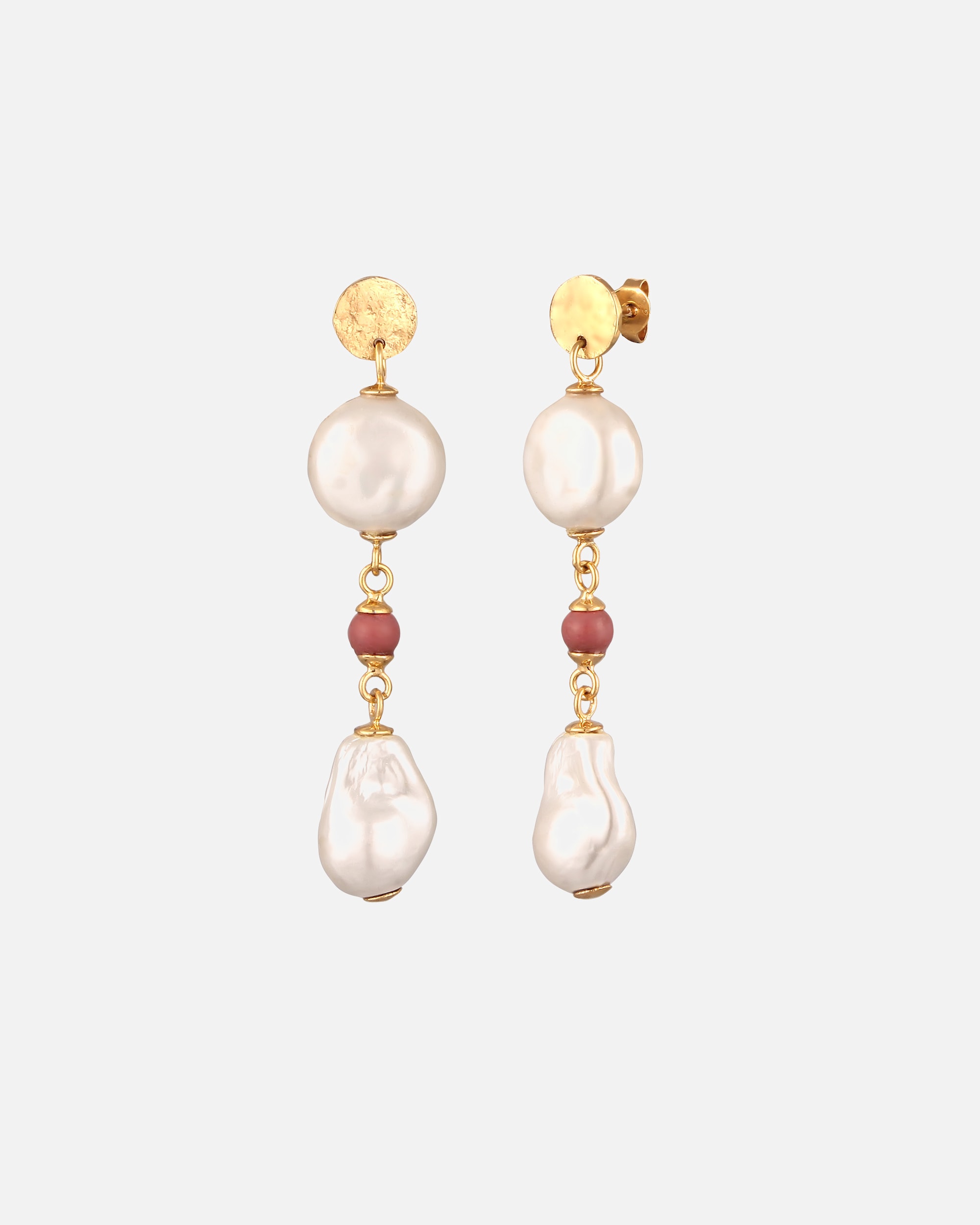 Boucles d'oreilles pour Femme Elli PREMIUM Boucle d'oreille Ball Rhodonite Rose 925 Sterling Silver Gold-plated goldfarben