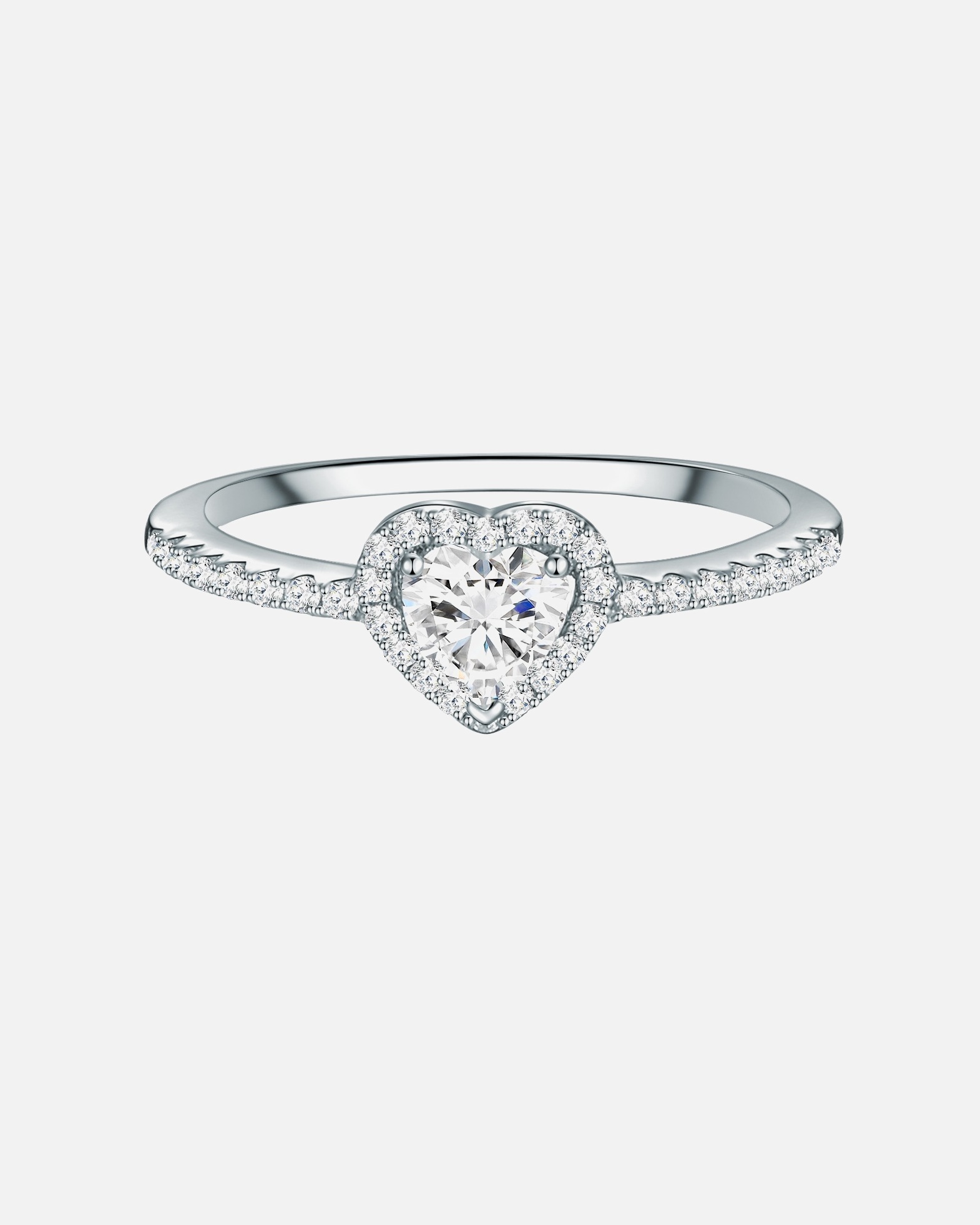 Bague pour Femme Trilani Bague en argent Coeur Argent sterling Oxyde de zirconium (CZ) en Argent 58