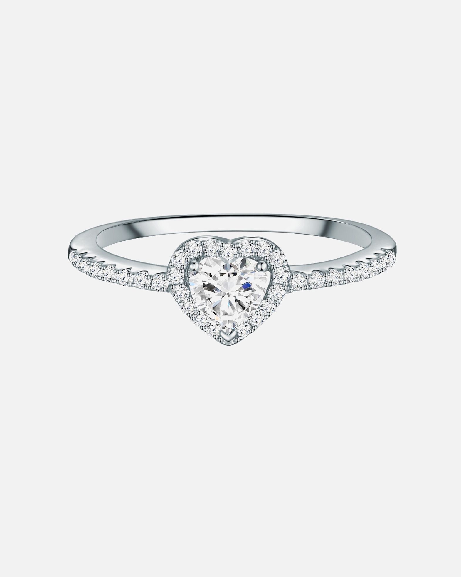 Bague pour Femme Trilani Bague en argent Coeur Argent sterling Oxyde de zirconium (CZ) en Argent 60