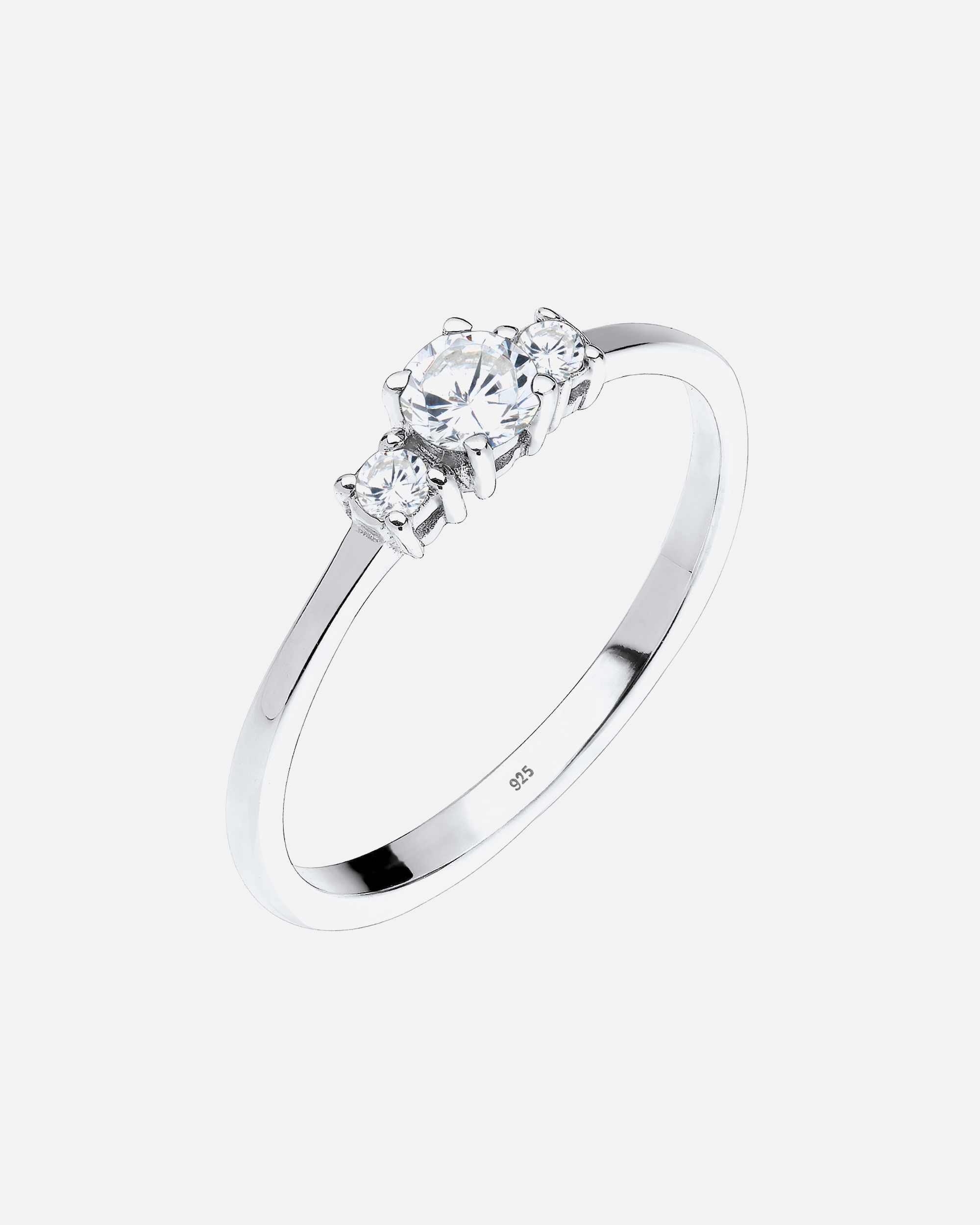 Bague pour Femme Elli Anneau d'enclenchement Engagement Cristaux de Zircone 925 Argent 52