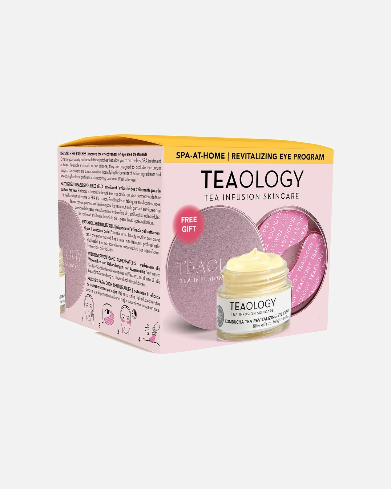 Coffret contour des yeux pour Femme Teaology Eyes Spa Kit Kombucha Eye Cream 15 ml + Eye Patches