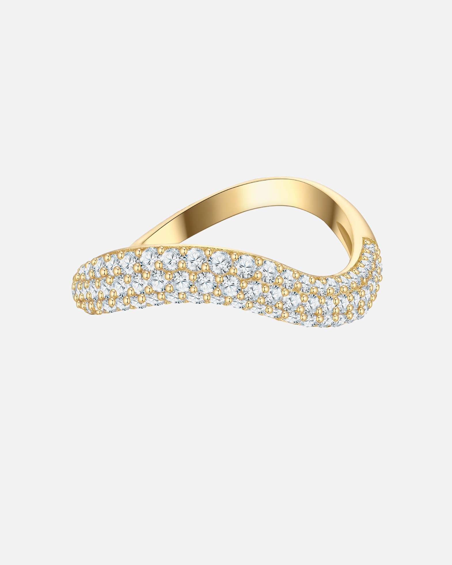 Bague pour Femme Glanzstücke München Bague en Argent sterling en Or jaune 48