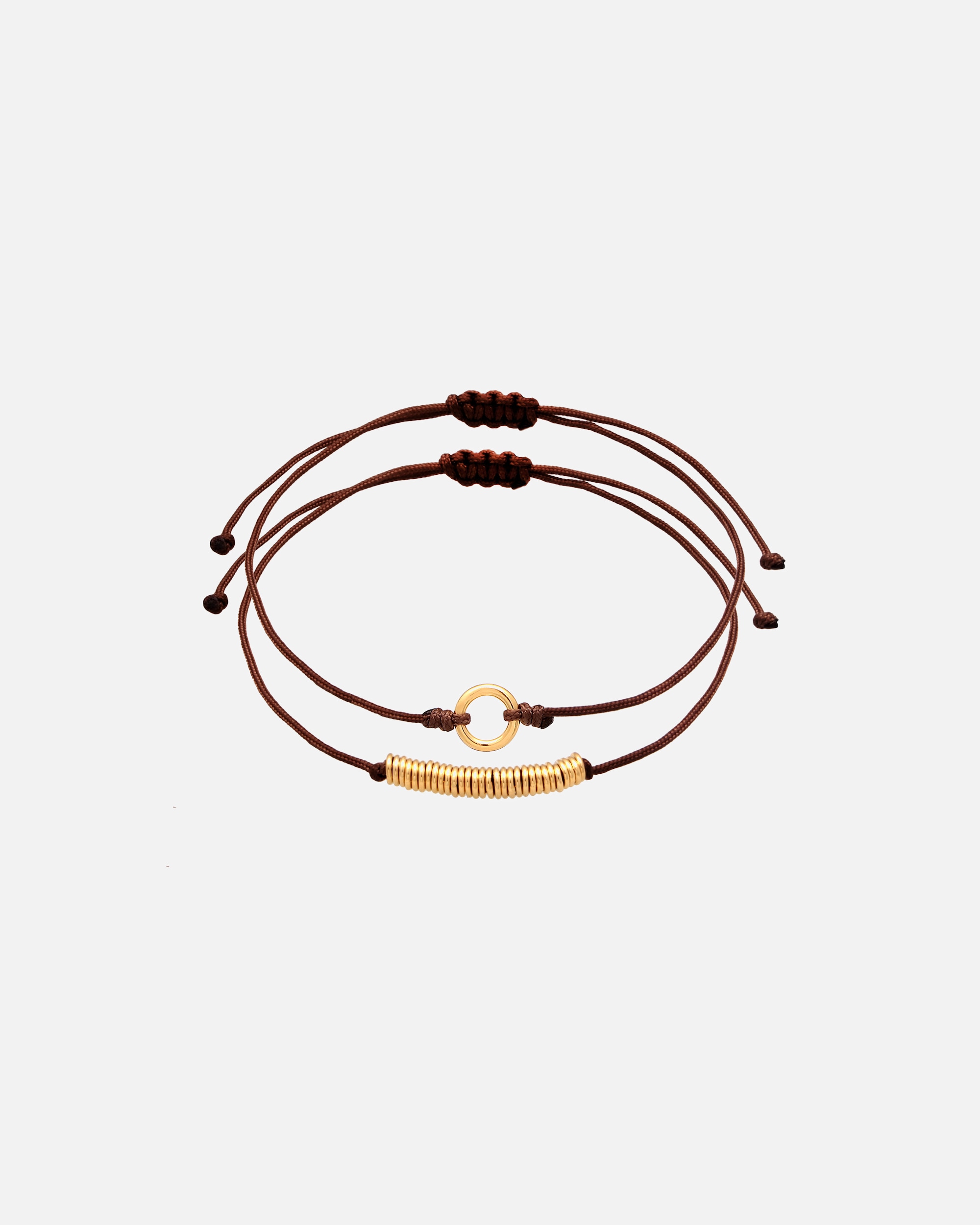 Bracelet pour Femme Elli Set de 2 Cercle Nylon Basique Must-Have Argent 925 Brun