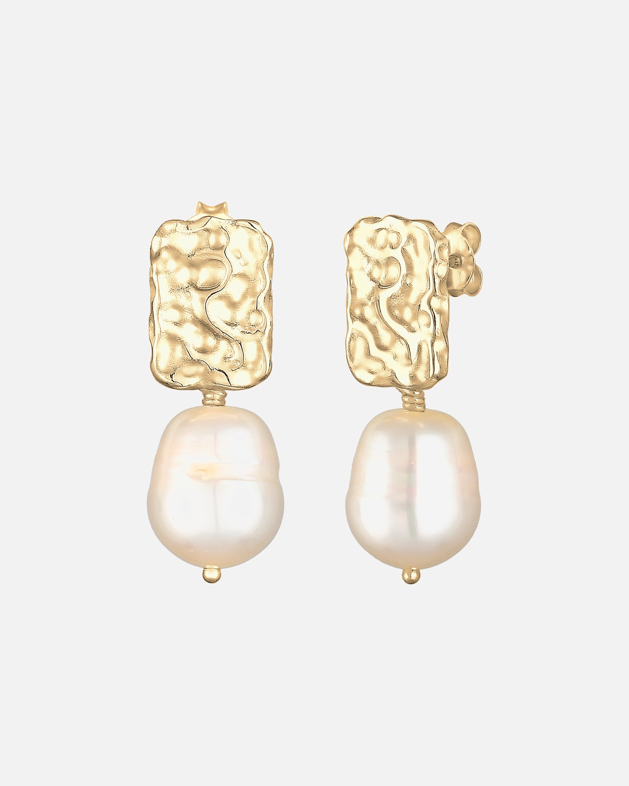 Boucles d'oreilles pour Femme Elli PREMIUM Pendentif baroque perle d'eau douce Organic 925 Argent goldfarben