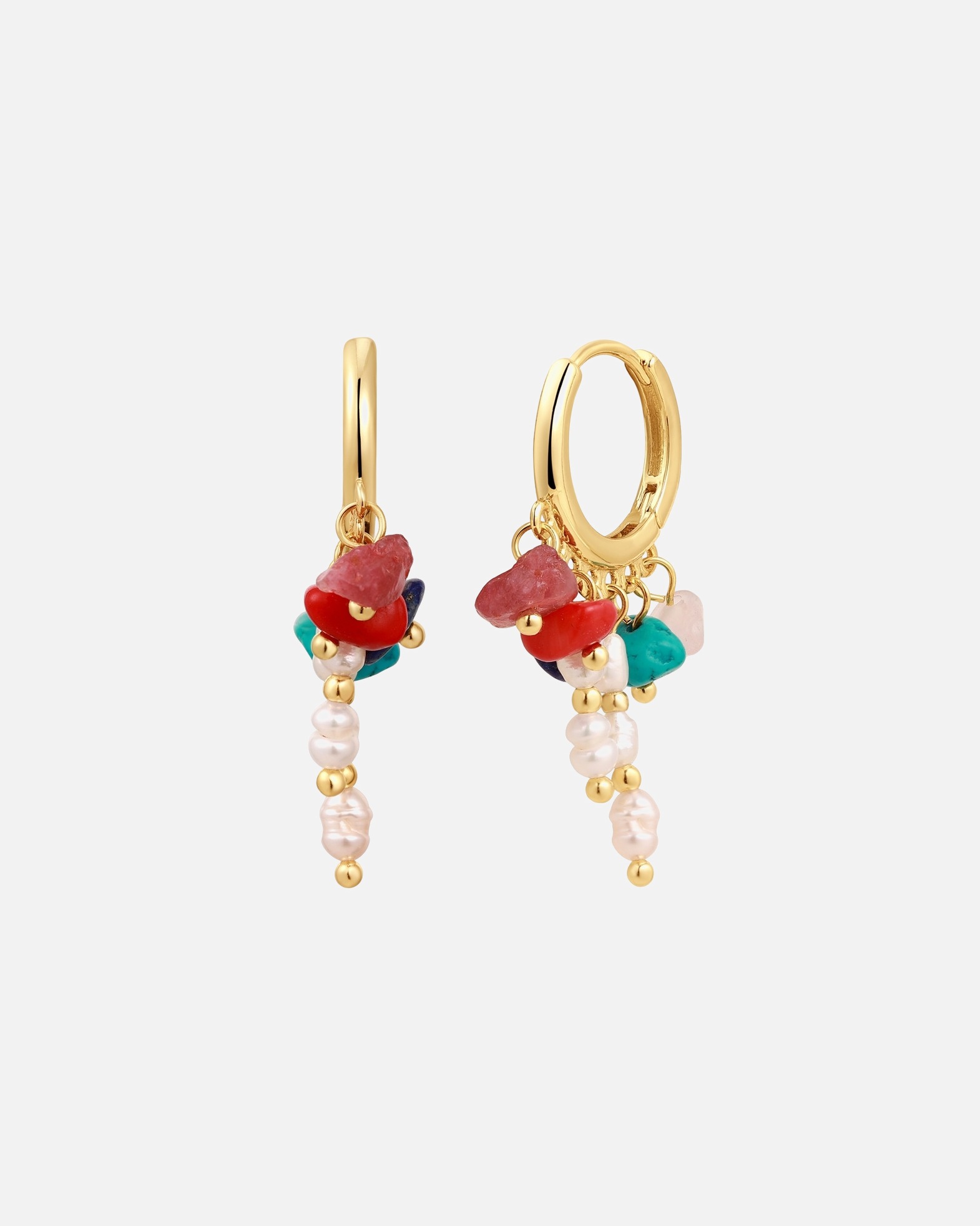 Créoles pour Femme Yokoamii Boucles d´oreilles en Laiton en Or jaune 35,3 mm