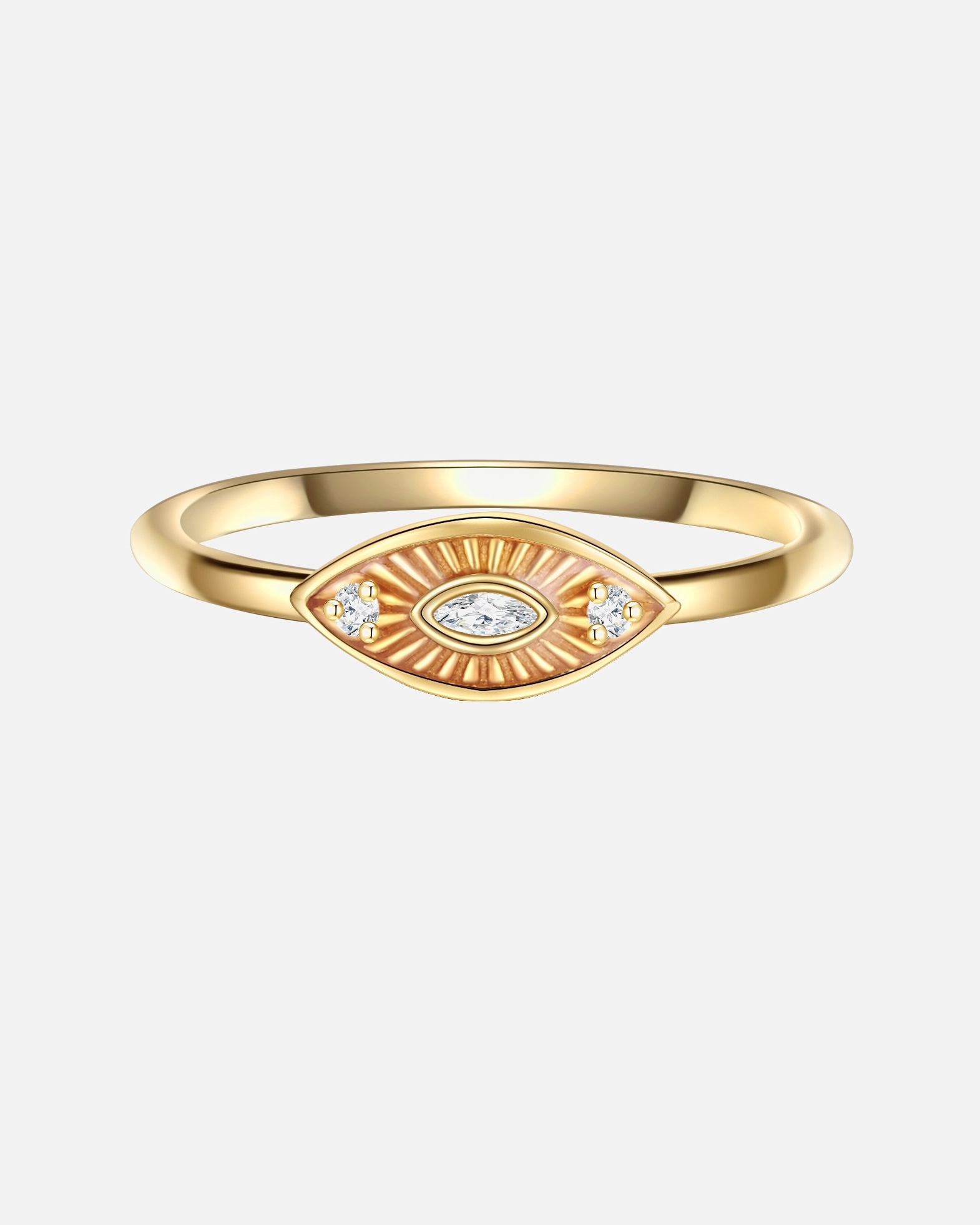 Bague pour Femme Glanzstücke München Bague en argent Argent sterling Oxyde de zirconium (CZ) en Or jaune 48