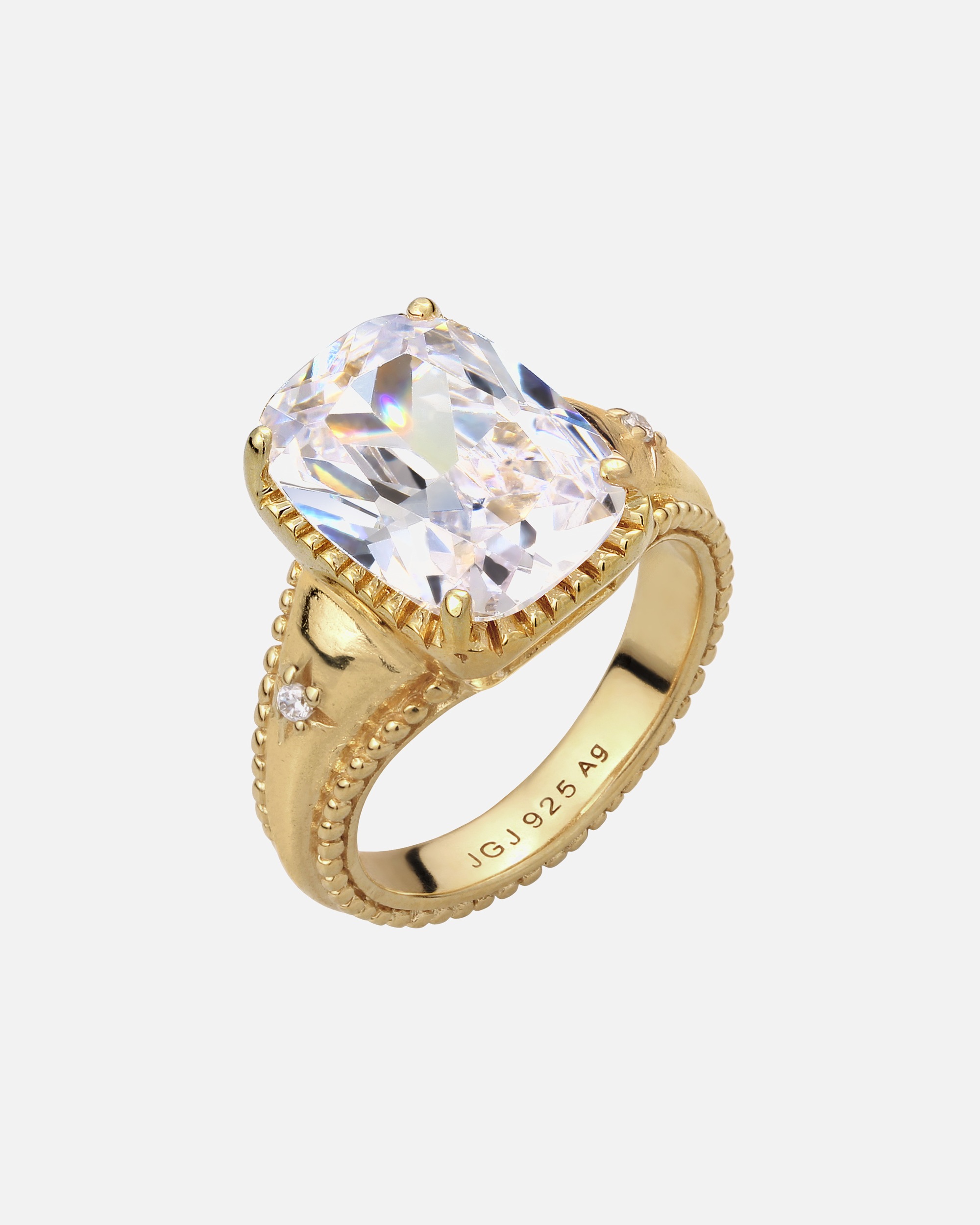 Bague pour Femme Elli Bague Zirconia Blanc 925 Sterling Silver Gold-plated 54