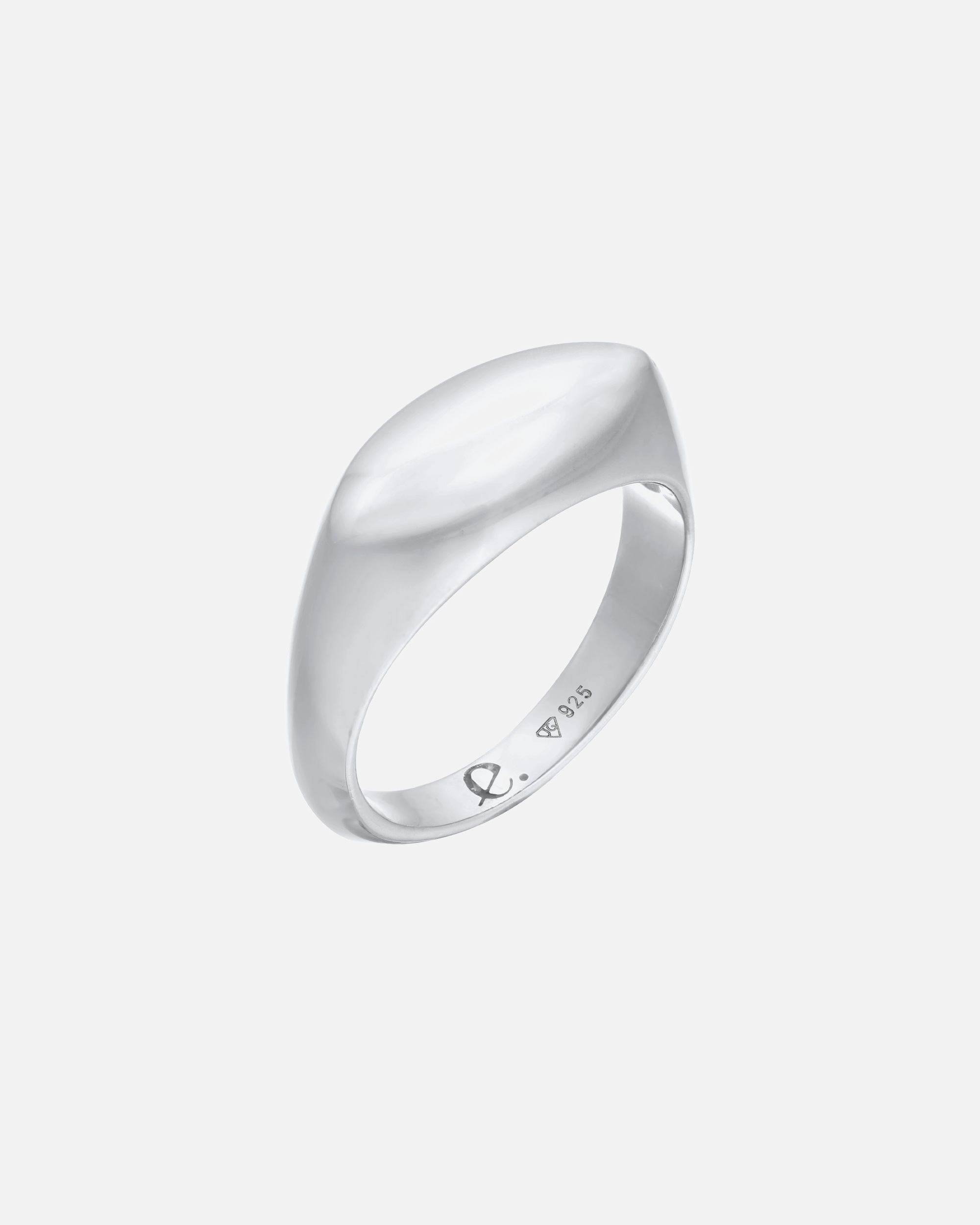 Bague pour Femme Elli PREMIUM Siegelring Marquise Design 925 Silber rhodiniert 54