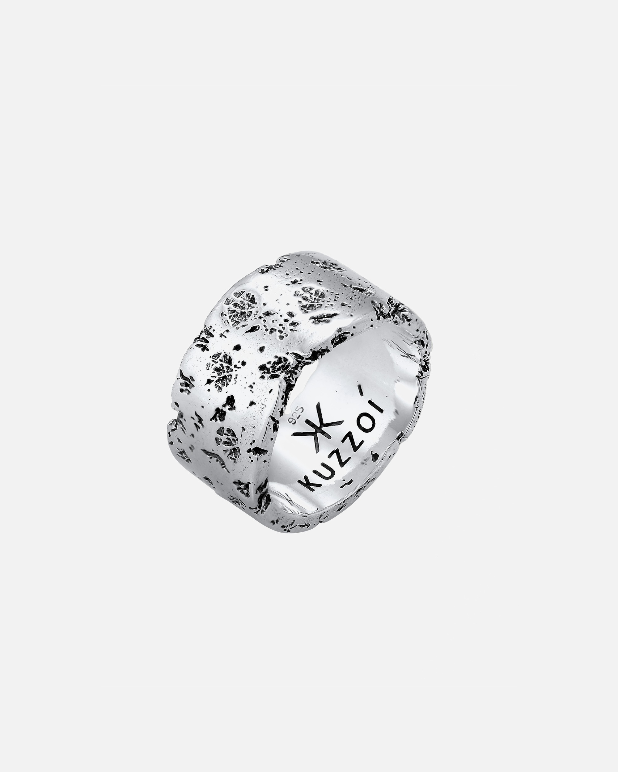 Bague pour Homme KUZZOI Bague homme Rustique look robuste 925 Argent 60