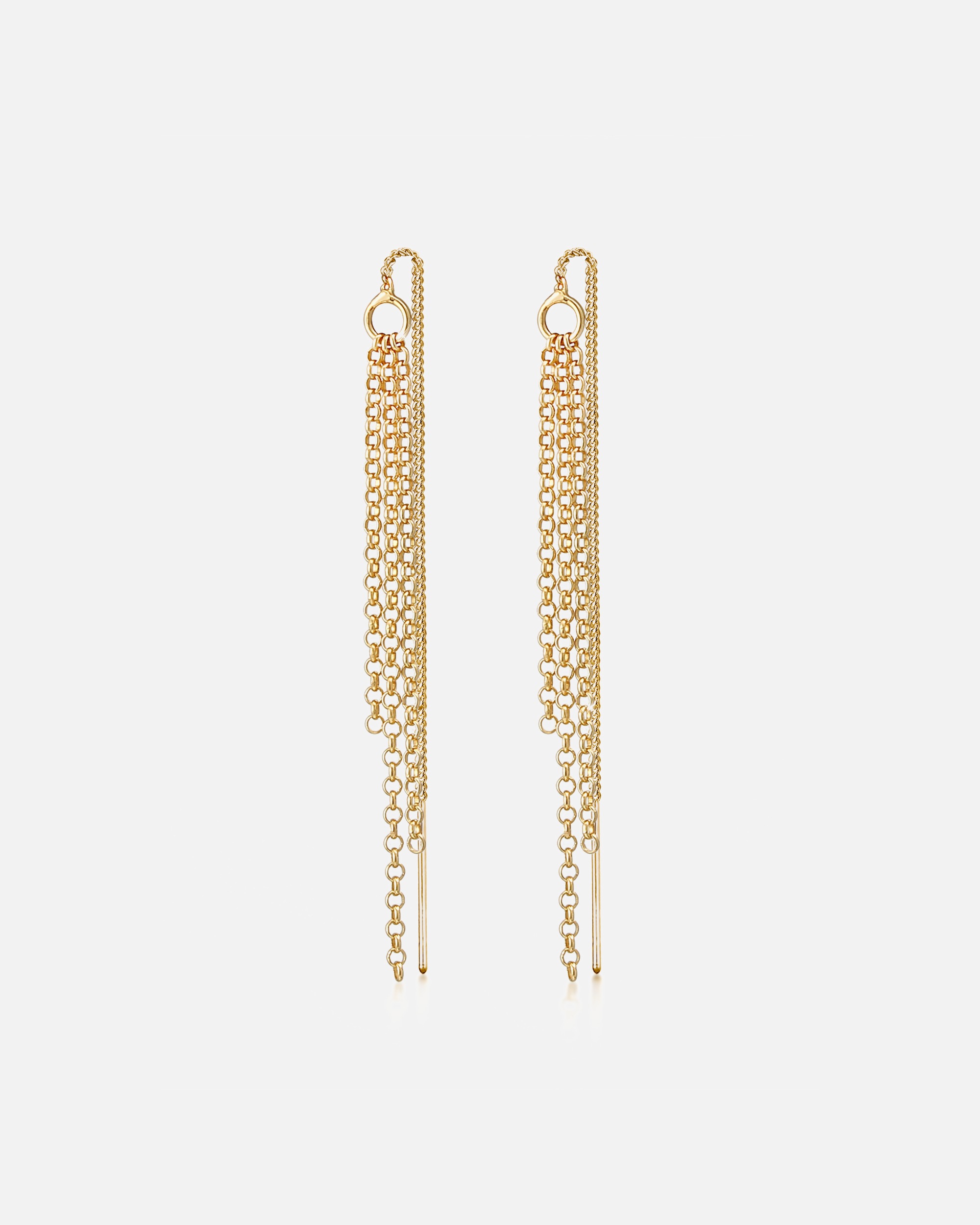 Boucles d'oreilles pour Femme Elli Femmes Pendentif d'oreilles Chaînes Traversante en Argent Sterling 925 goldfarben