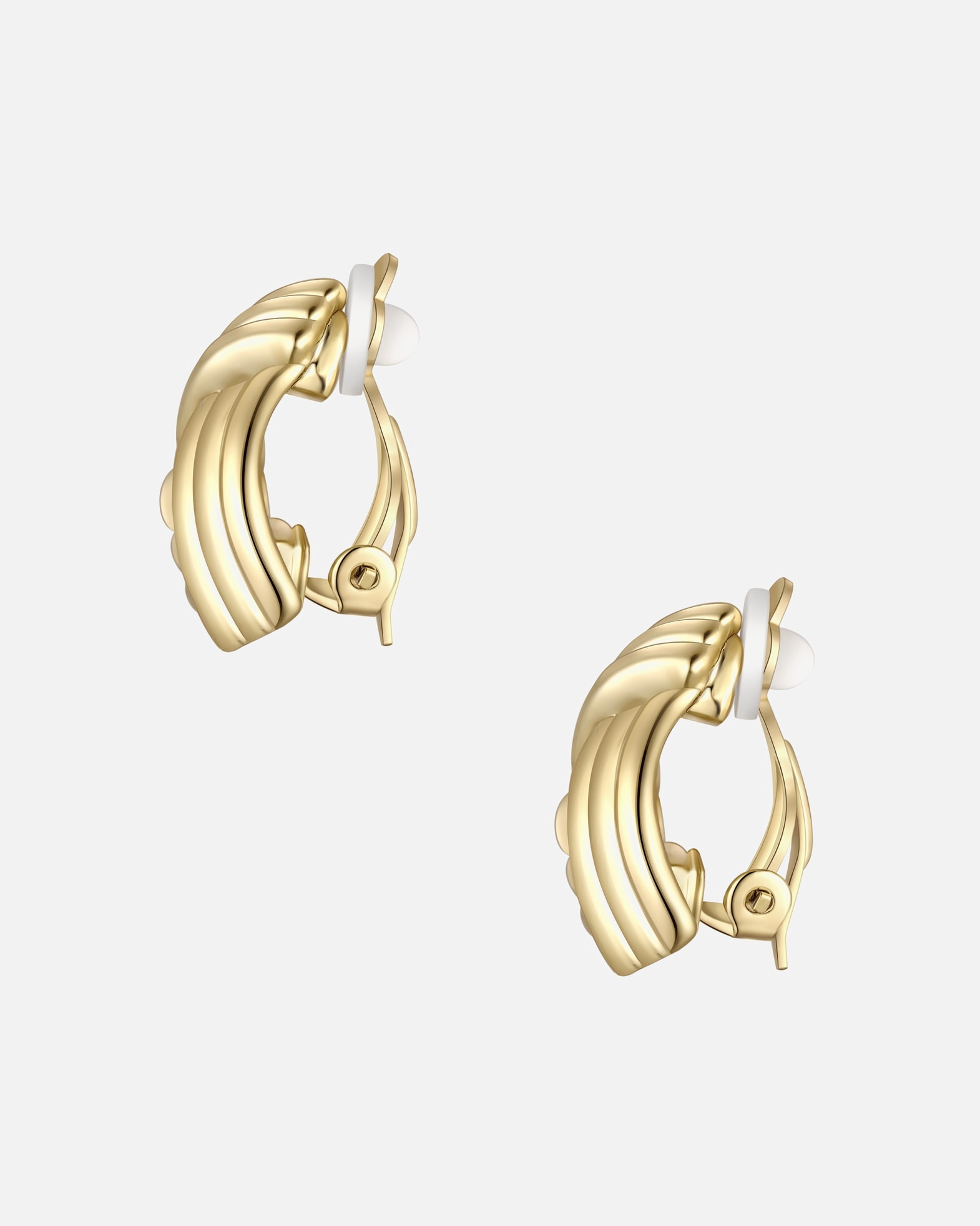 Boucles d'oreilles pour Femme Yokoamii Clips d'oreilles en alliage de métal doré 15,7 mm
