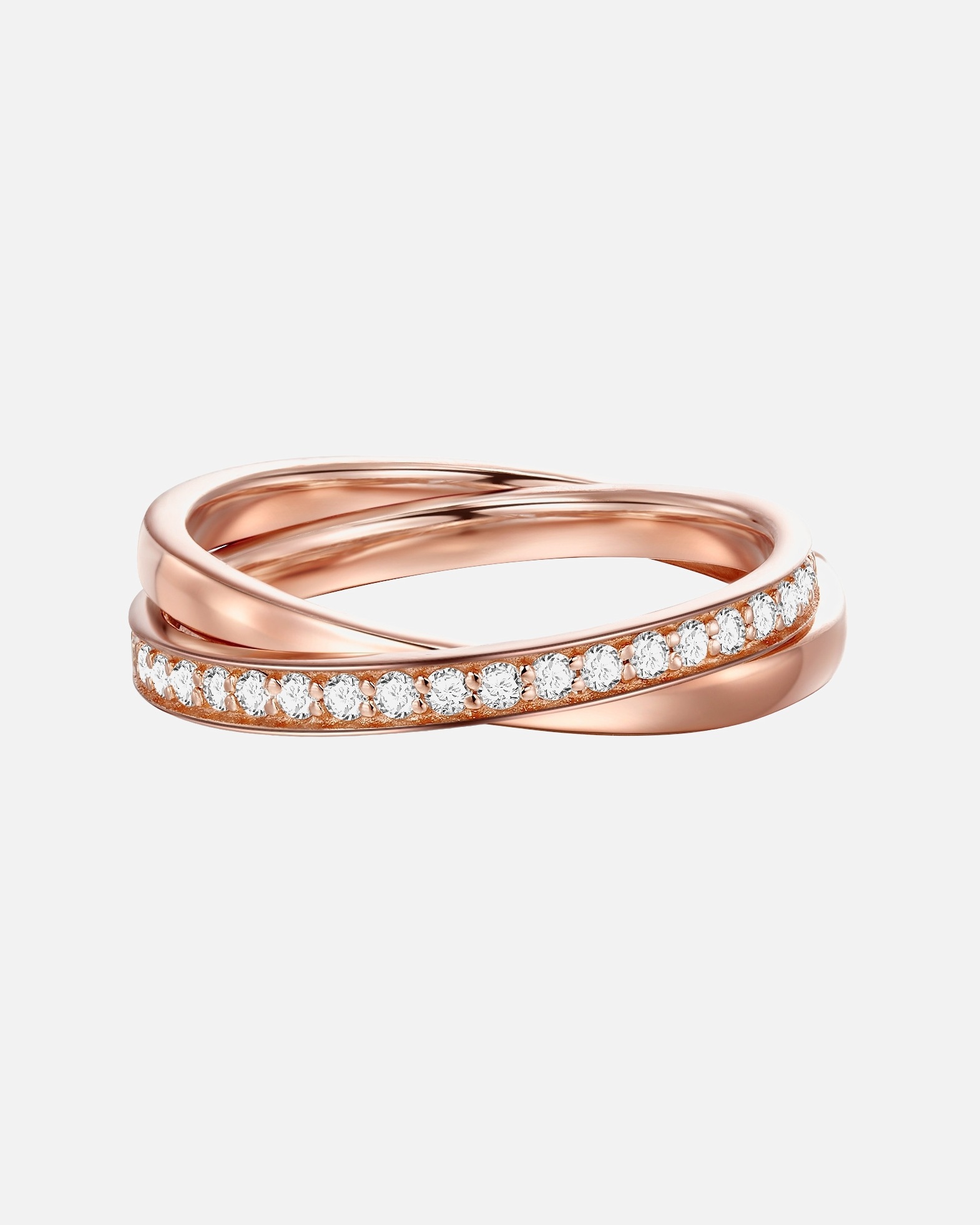 Bague pour Femme Glanzstücke München Bague en argent Argent sterling Oxyde de zirconium (CZ) en Or rose 50