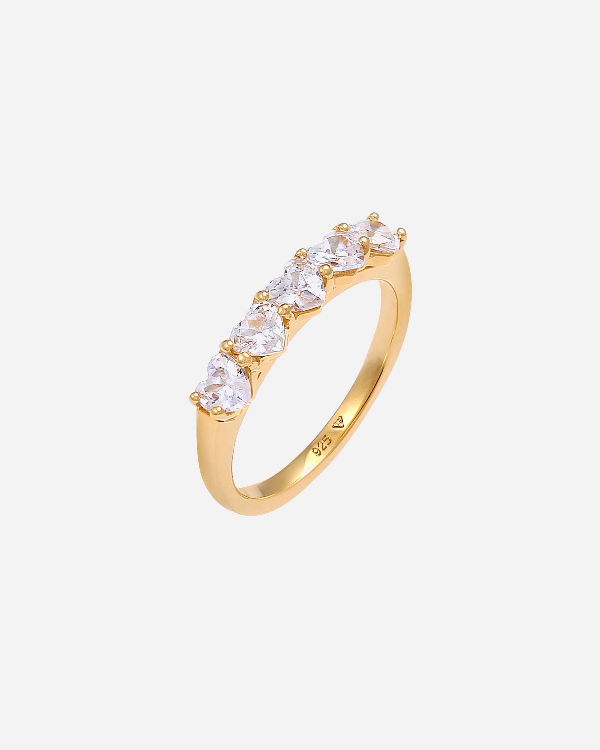 Bague pour Femme Elli Les fiançailles de coeur des femmes sont élégantes avec des cristaux de zircone en argent sterling 925 56