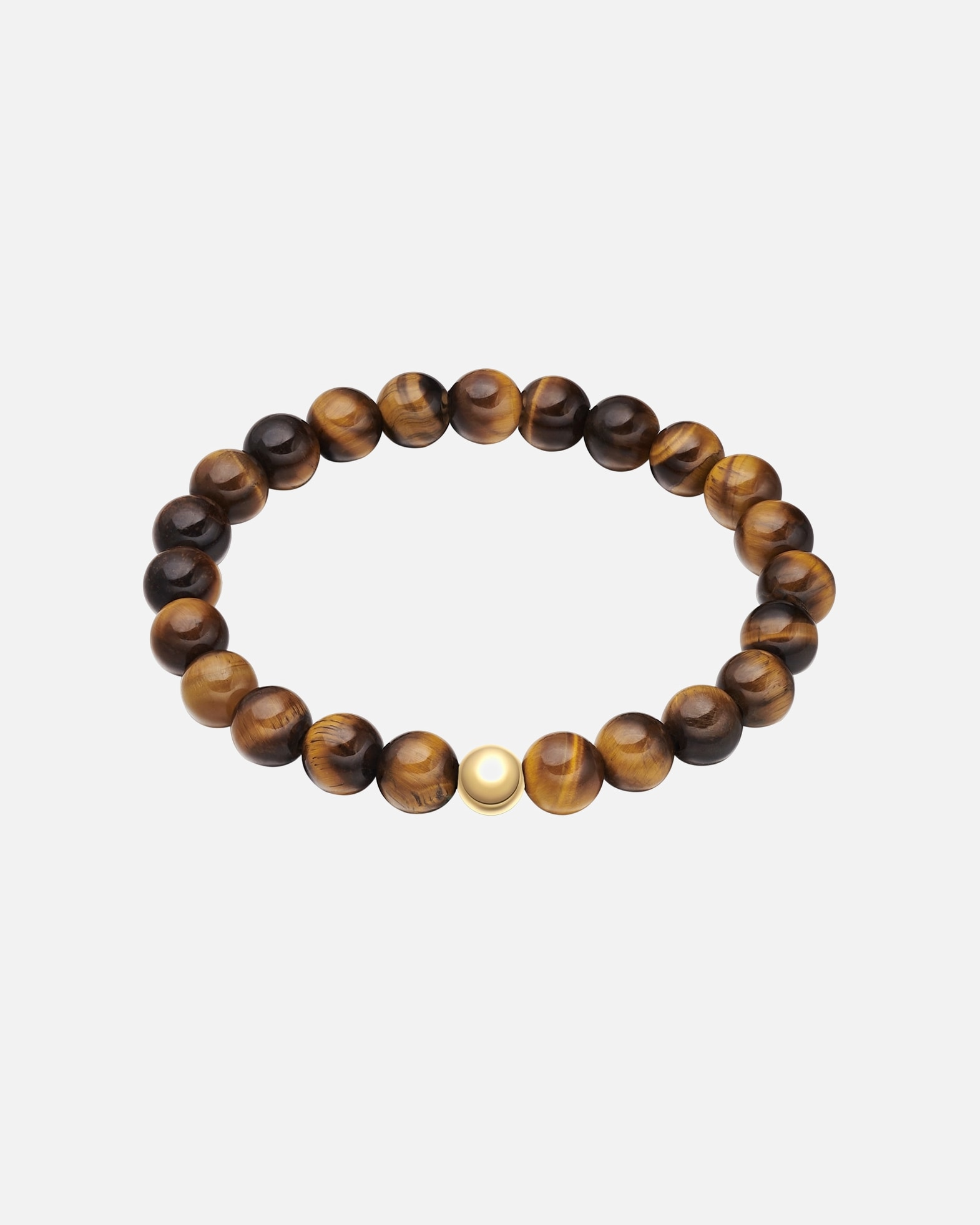 Bracelet pour Homme True Rebels Bracelet en Acier Inoxydable en or jaune avec Œil de Tigre 19,0 cm