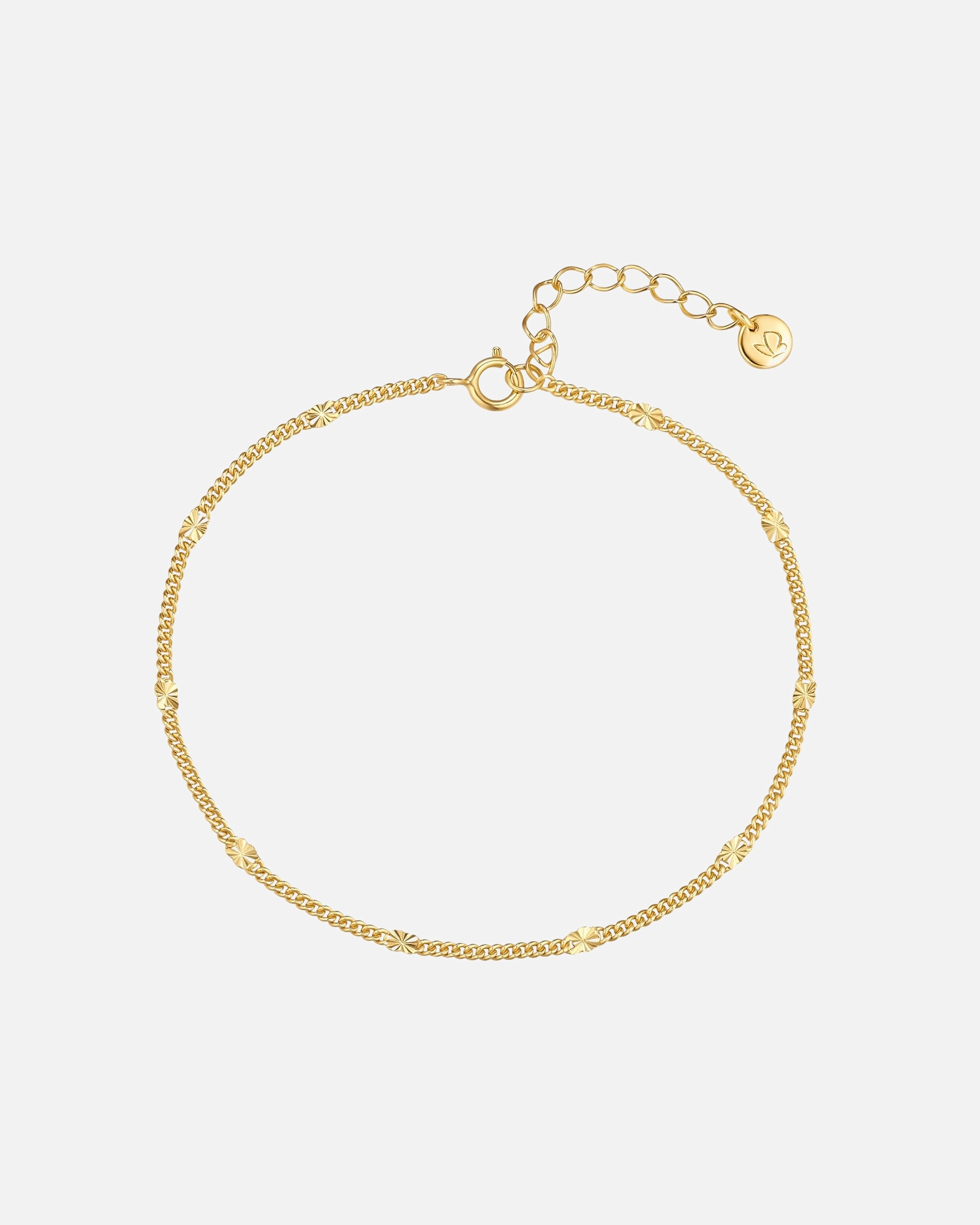Bracelet pour Femme Glanzstücke München Bracelet en Argent Sterling en or jaune Longueur de base 17,0 + rallonge 3,0 cm