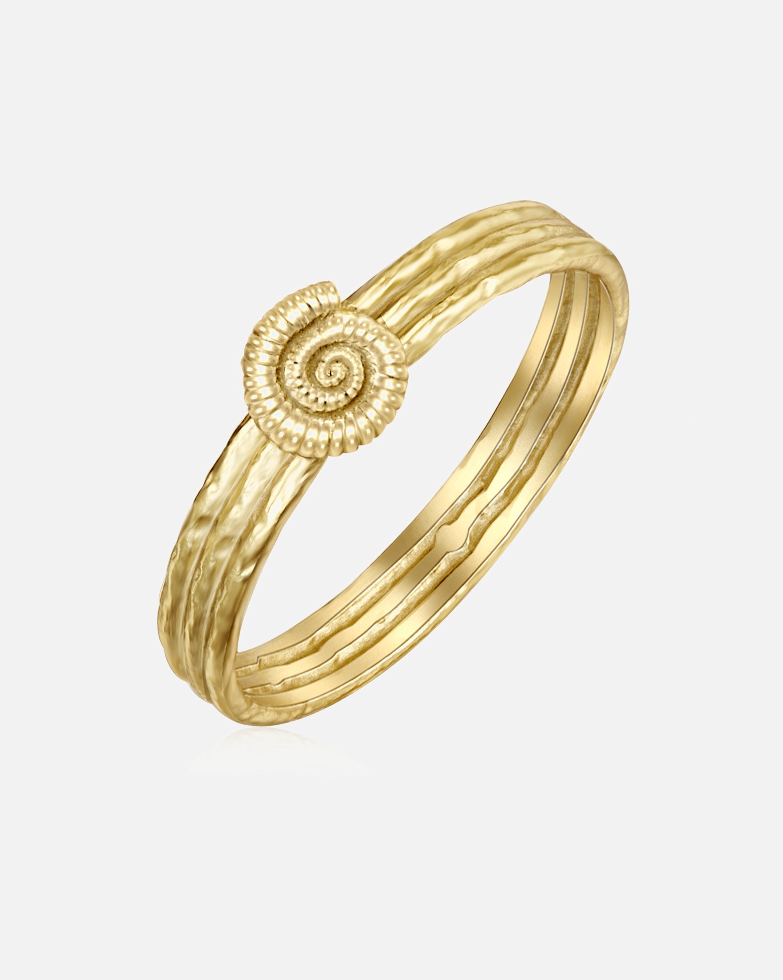 Bague pour Femme Glanzstücke München Bague en argent Coquillage Argent sterling en Or jaune 50