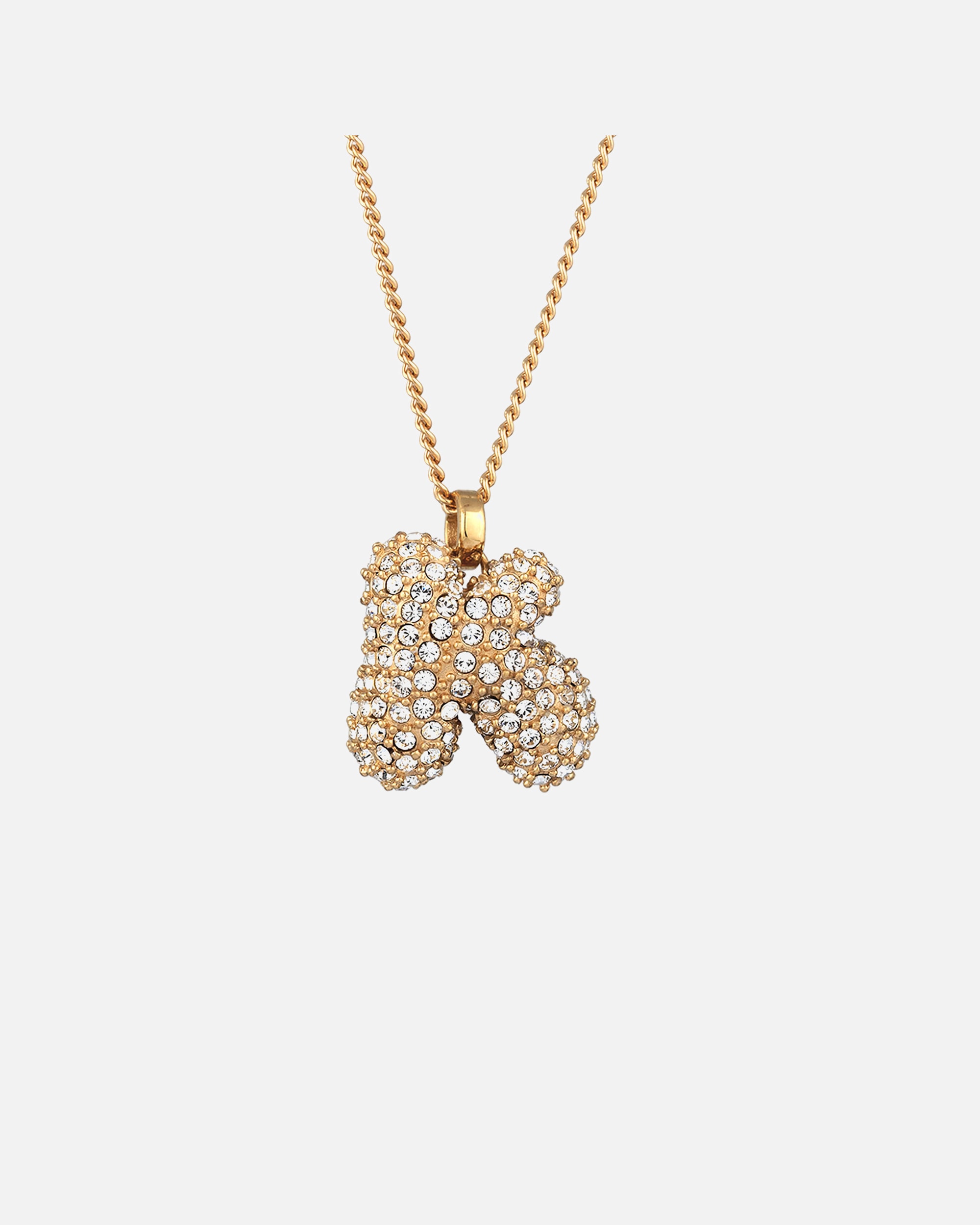 Collier pour Femme Elli Collier avec pendentif K Cristaux de verre Blanc 925 Sterling Silver Gold-plated 45