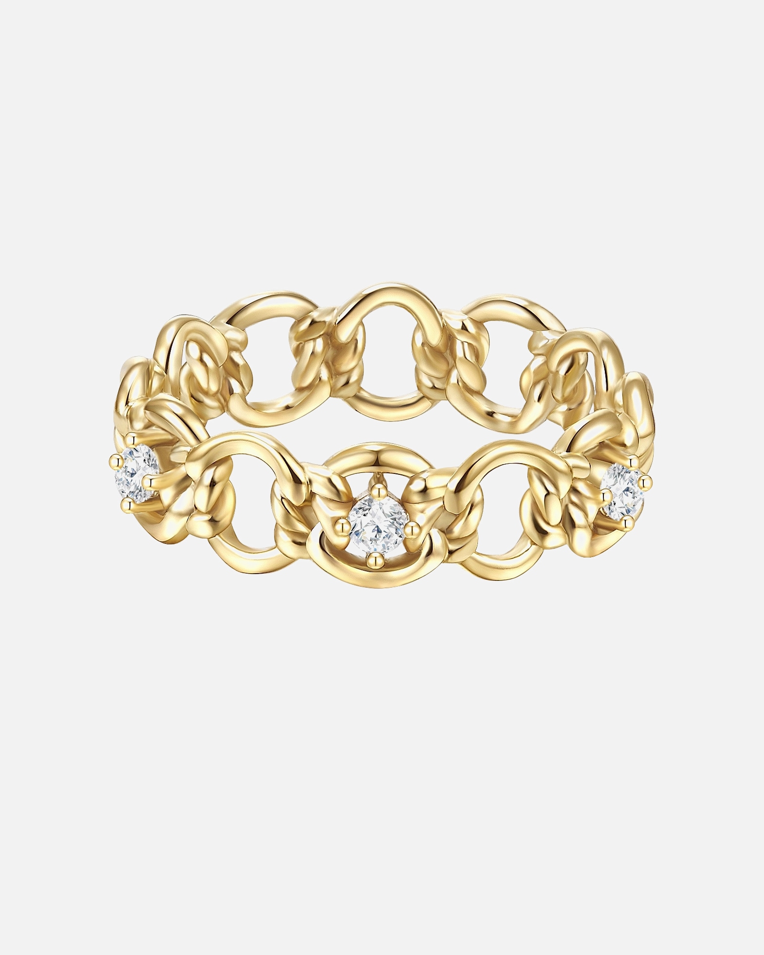 Bague pour Femme Glanzstücke München Bague en argent Argent sterling Oxyde de zirconium (CZ) en Or jaune 48
