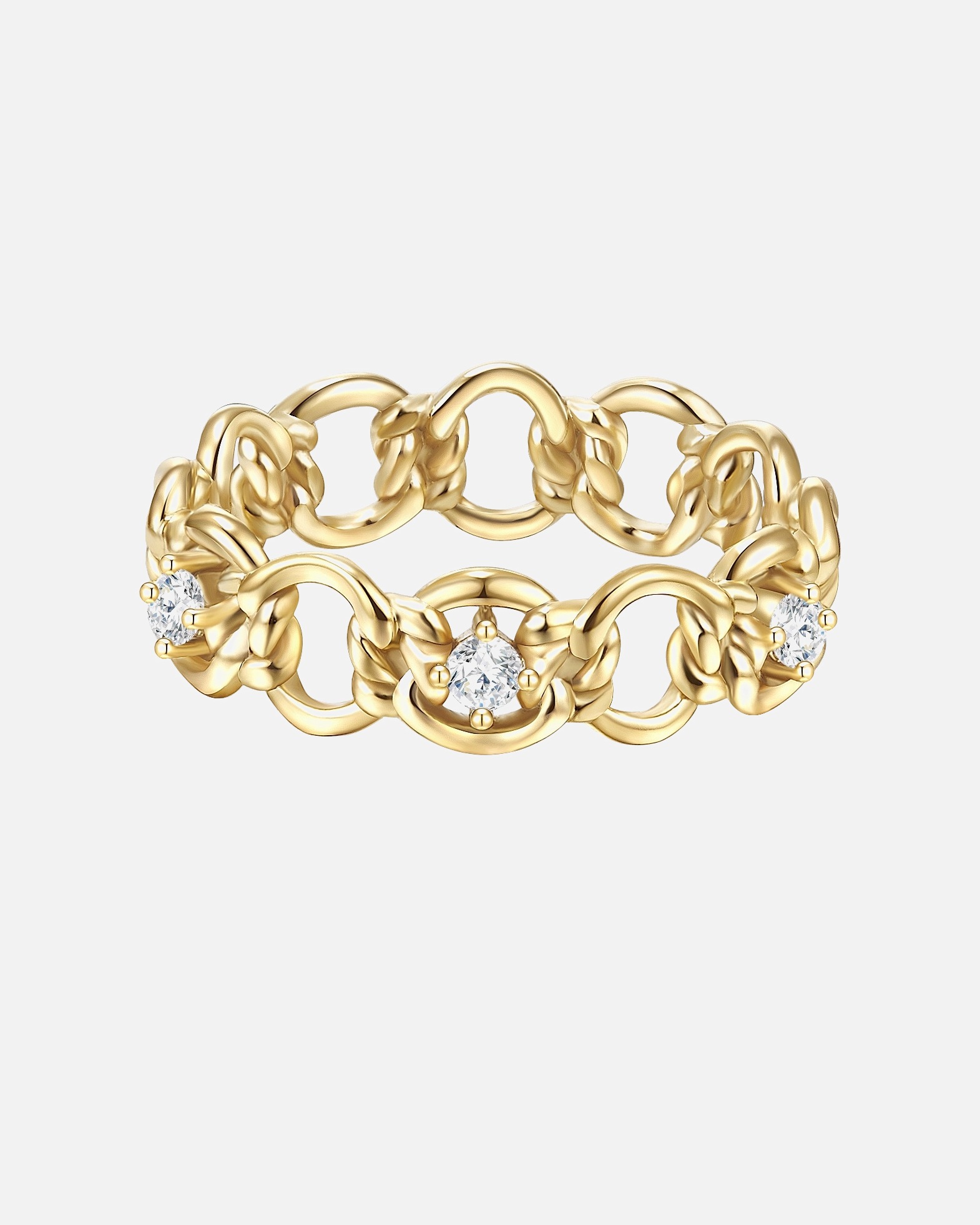 Bague pour Femme Glanzstücke München Bague en argent Argent sterling Oxyde de zirconium (CZ) en Or jaune 50