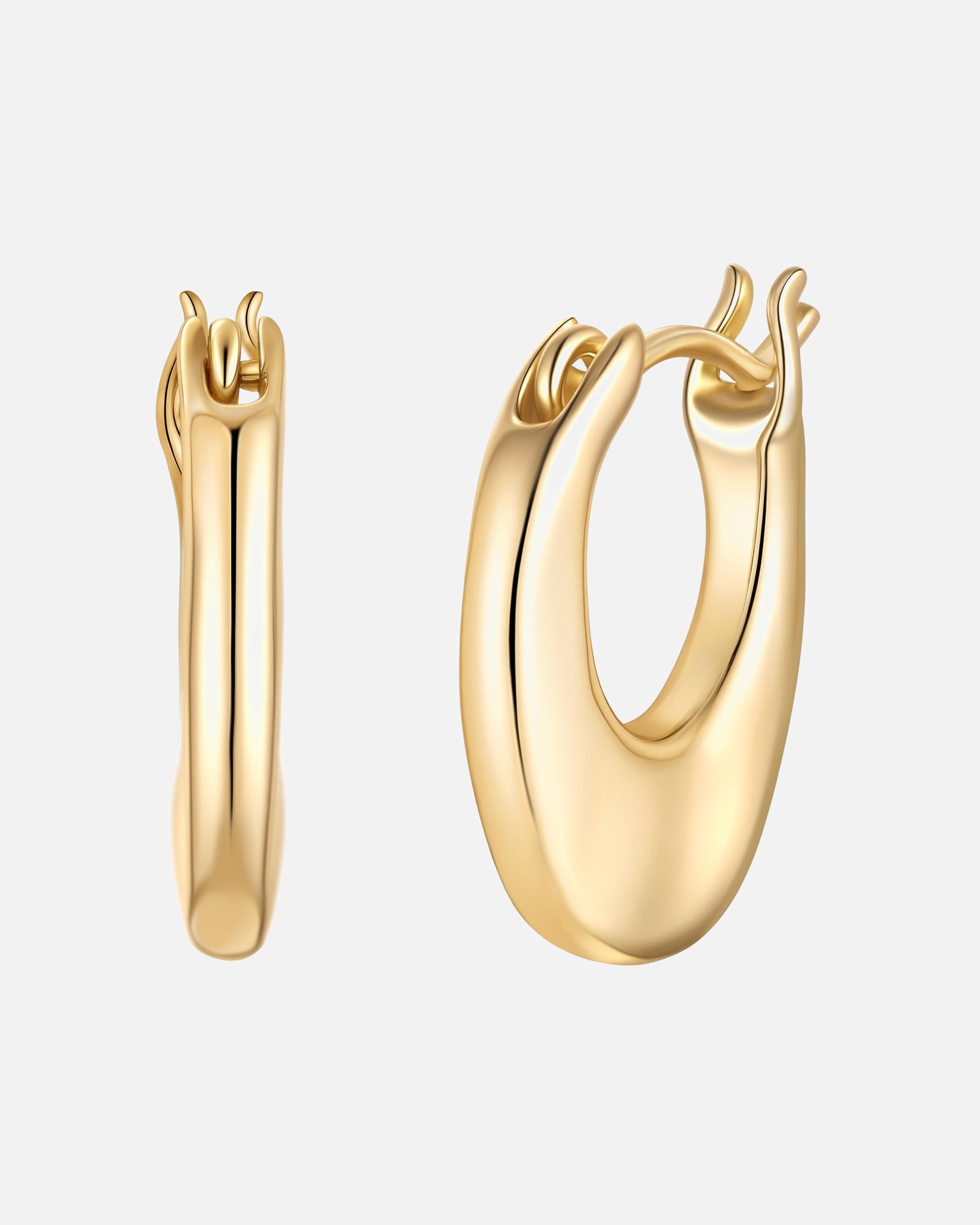 Créoles pour Femme Glanzstücke München Créoles en argent sterling en or jaune 14,7 mm