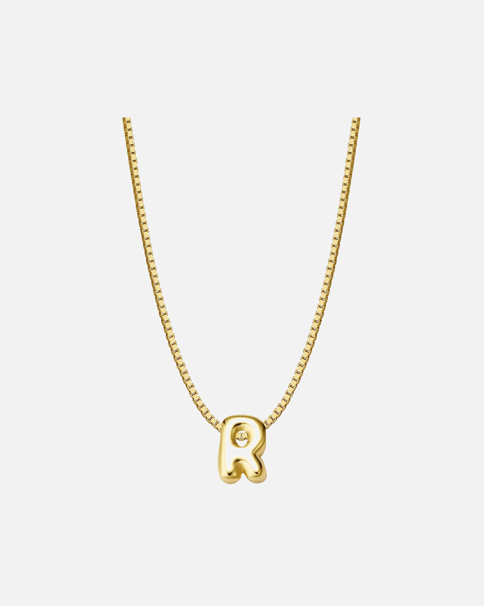 Collier pour Femme Glanzstücke München Collier Lettre R en Argent Sterling en or jaune 40,0 cm Basiskette + 5,0 cm Verlängerung