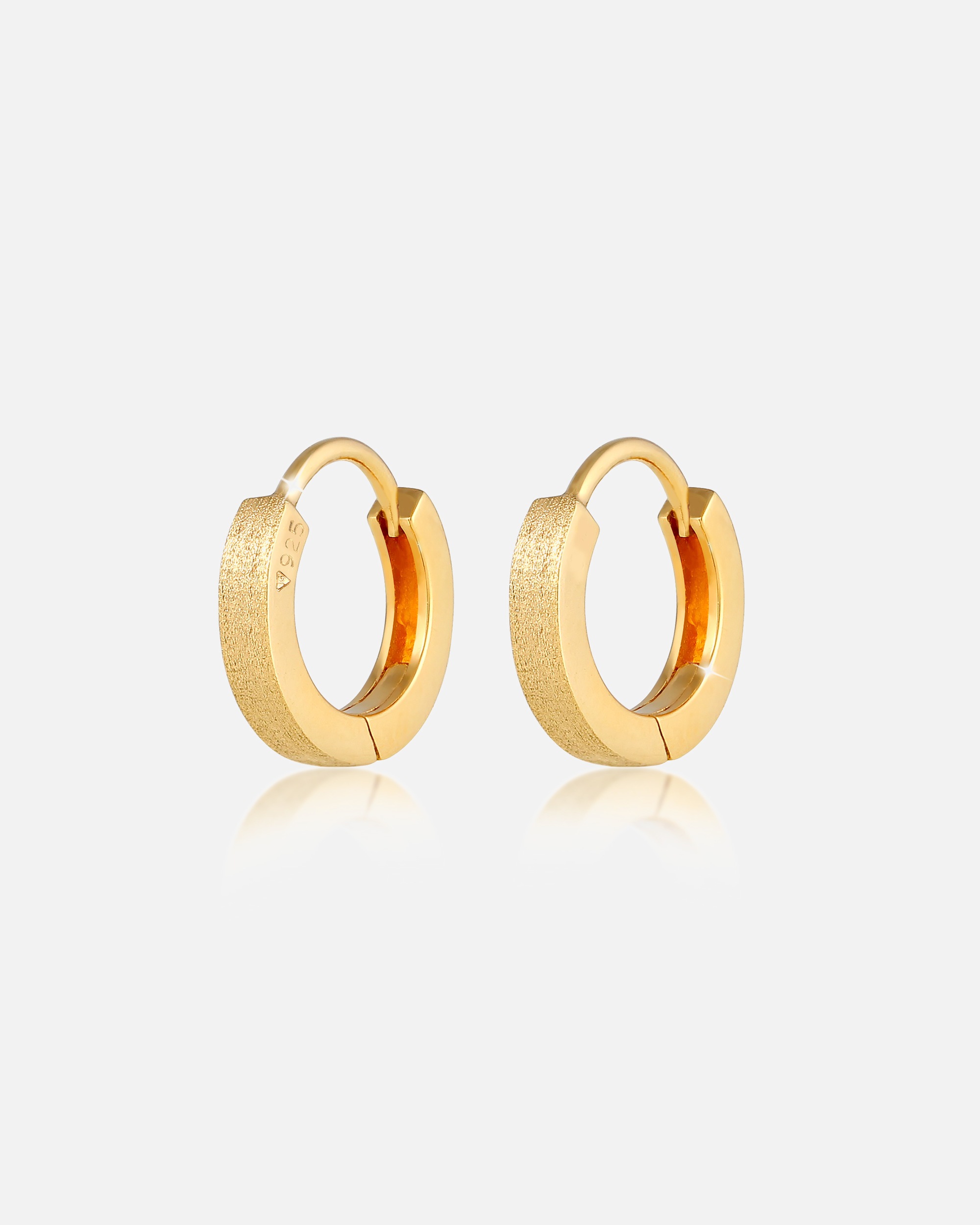 Boucles d'oreilles pour Femme Elli Créoles Intemporel Basic Minimal Fermeture du Volet Boucles d'Oreilles Femme - (925/1000) Argent goldfarben
