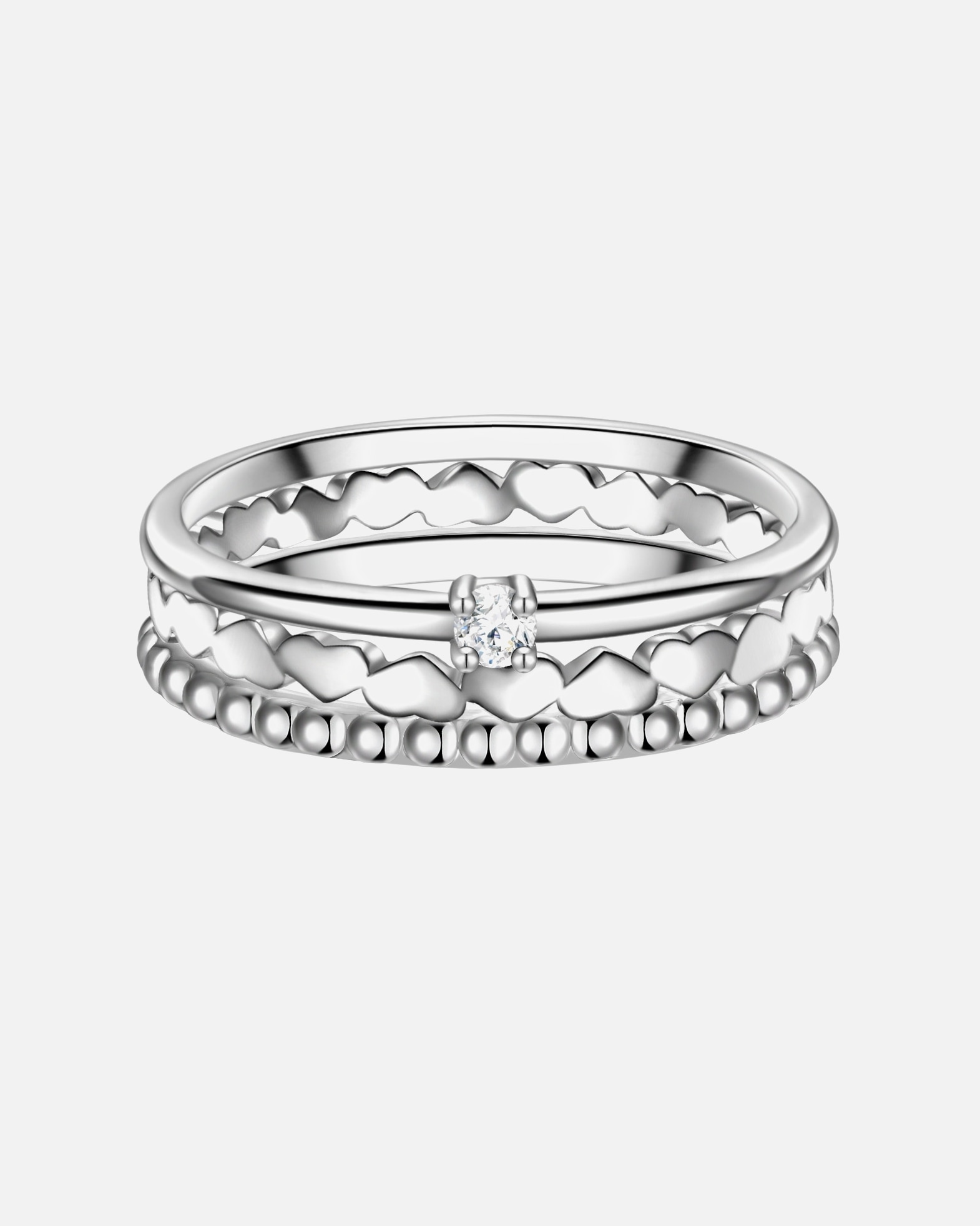 Bague pour Femme Glanzstücke München Bague en argent Coeur/boule Argent sterling Oxyde de zirconium (CZ) en Argent 50