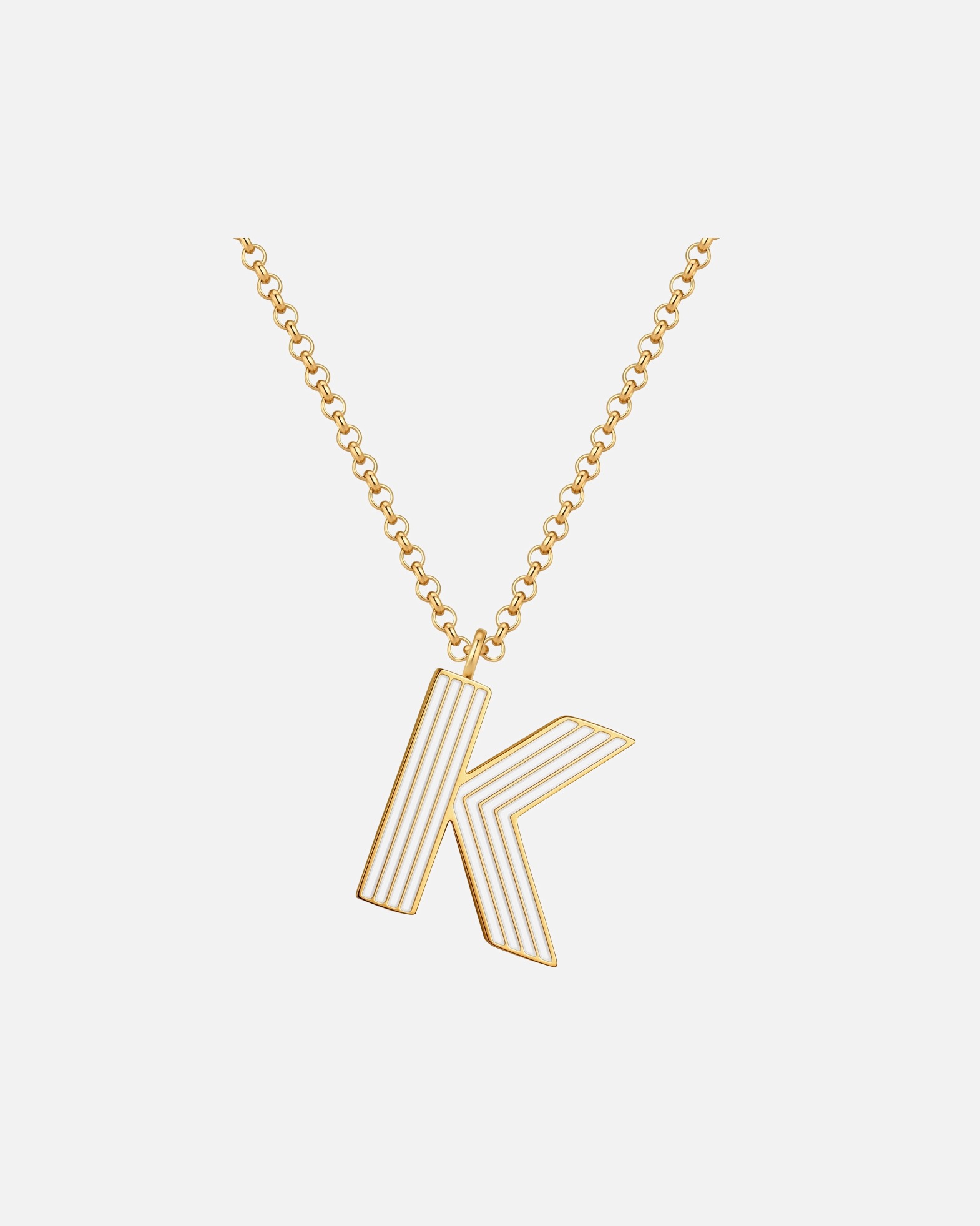 Collier pour Femme Glanzstücke München Collier Lettre K en Acier Inoxydable en Doré 40,0 cm Basiskette + 5,0 cm Verlängerung