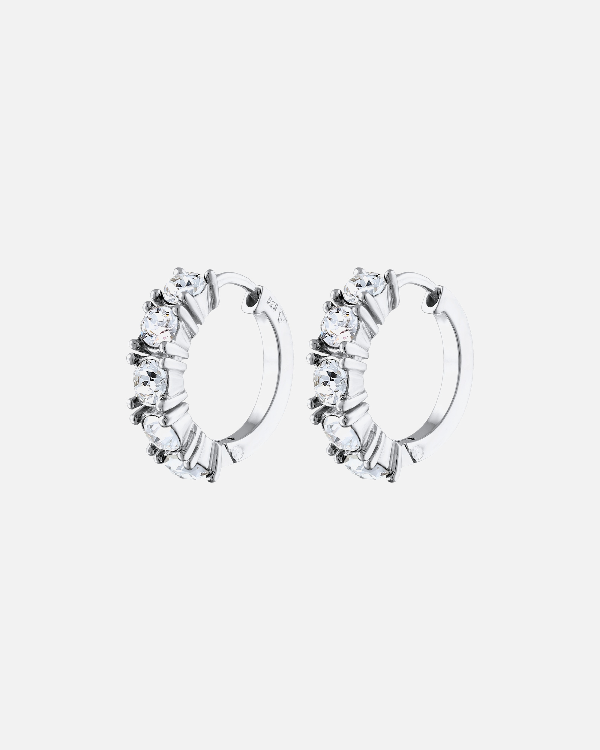 Boucles d'oreilles pour Femme Elli Femmes créoles avec cristaux bleu en argent sterling 925 Blanc