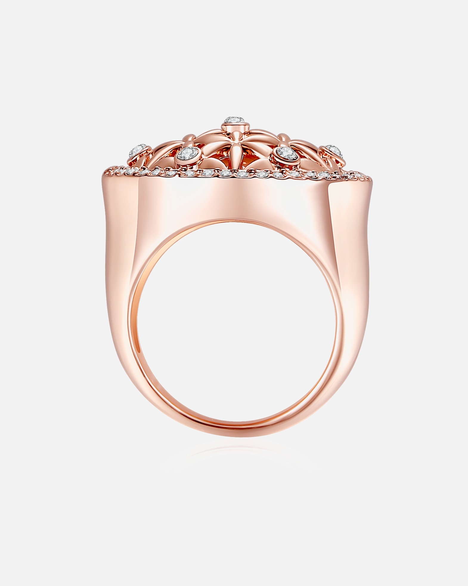 Bague pour Femme Lulu & Jane Bague en Alliage de fer en Or rose 50