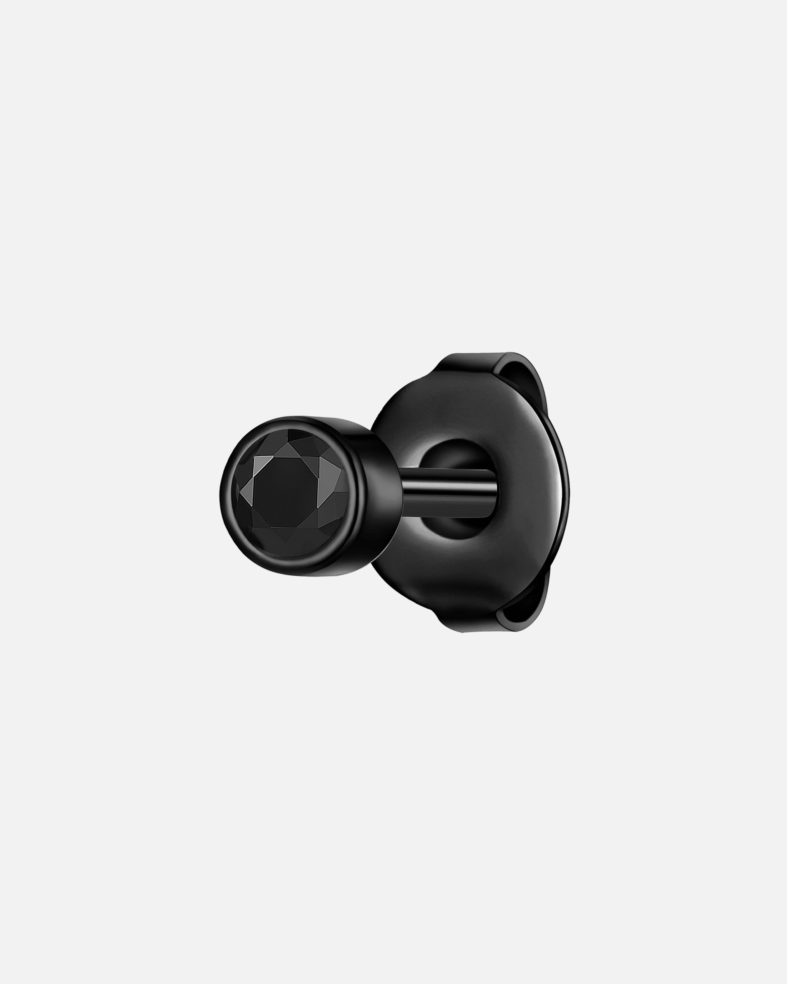 Boucles d'oreilles pour Homme True Rebels Boucles d´oreilles en Acier inoxydable en Noir 3,7 mm