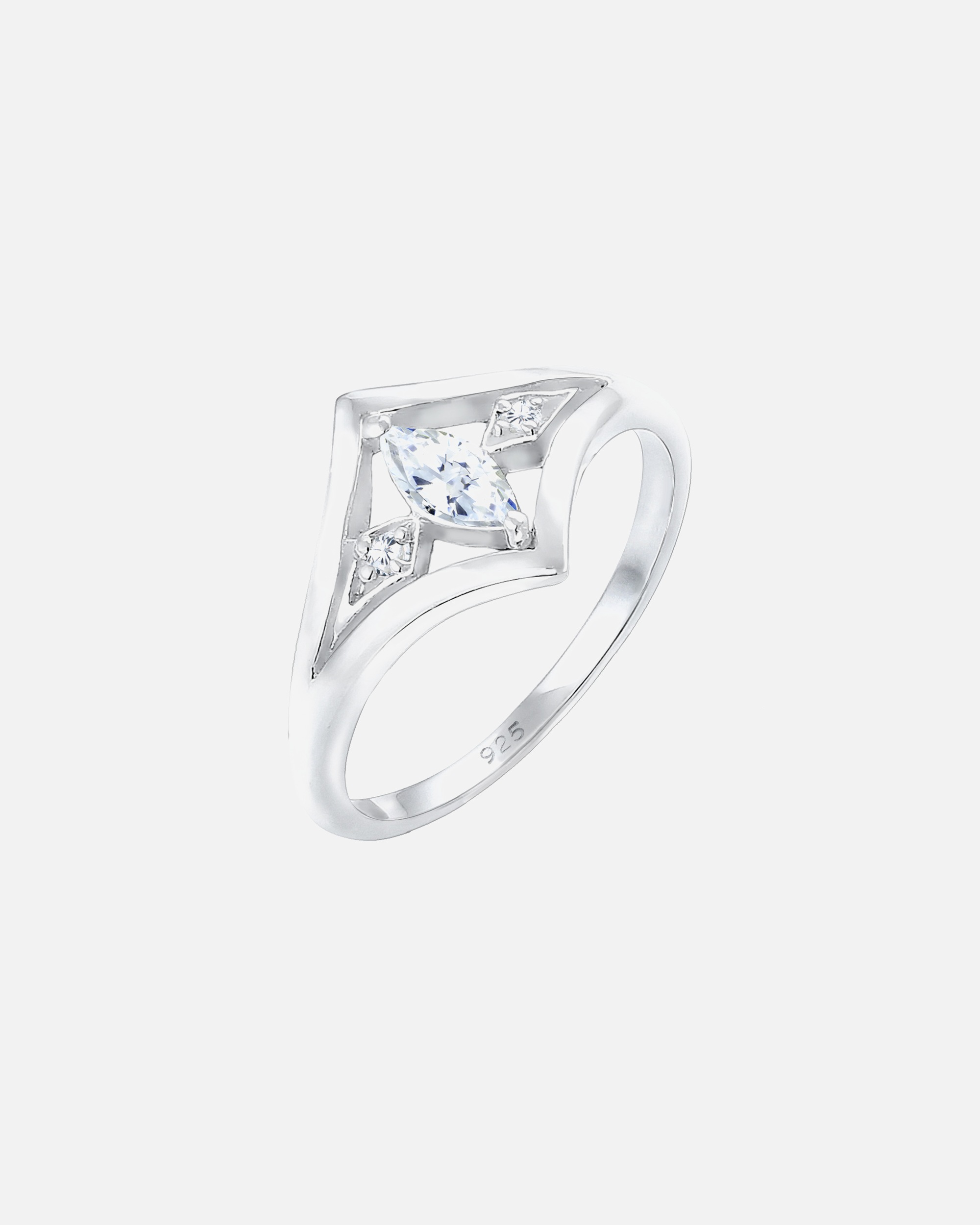 Bague pour Femme Elli Fiançail Femme Élegante avec Pierre de Zircone en Argent Sterling 925 58