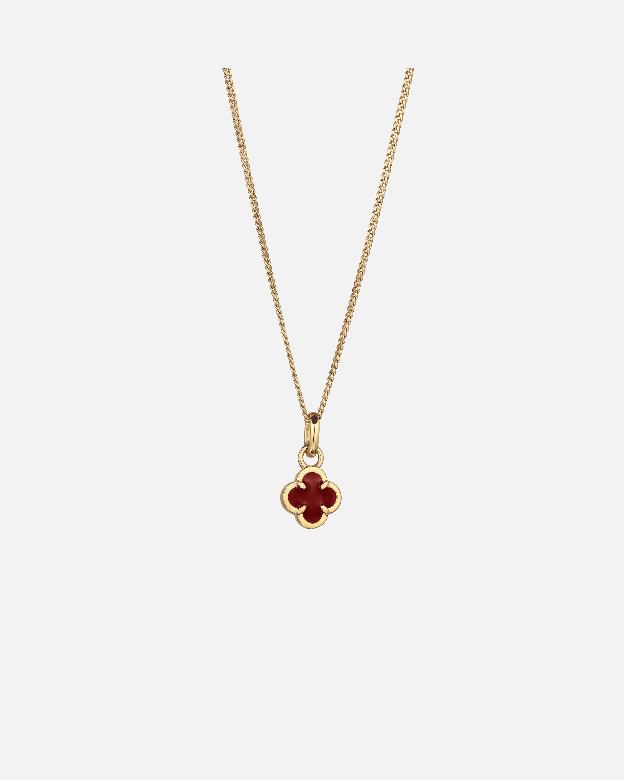Collier pour Femme Elli Collier avec pendentif Trèfle Argent sterling 925 plaqué or Rouge