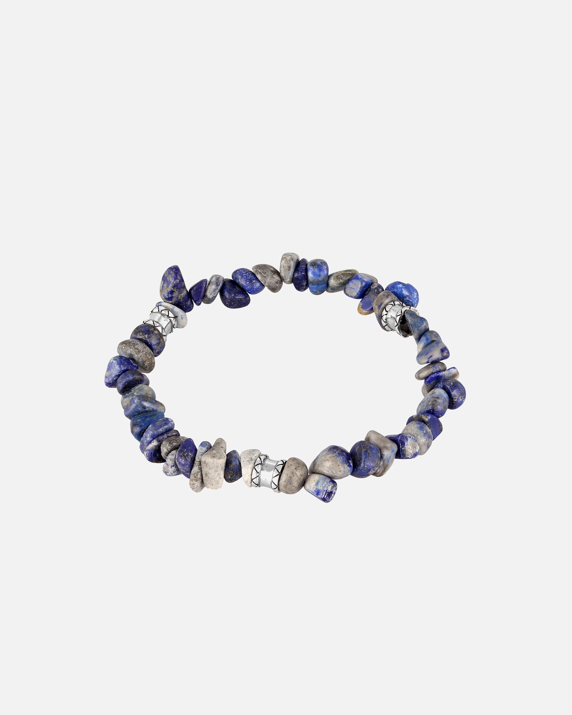 Bracelet pour Homme KUZZOI Hommes Perles Vinatge avec des pierres Lapis Lazuli en argent sterling 925 21