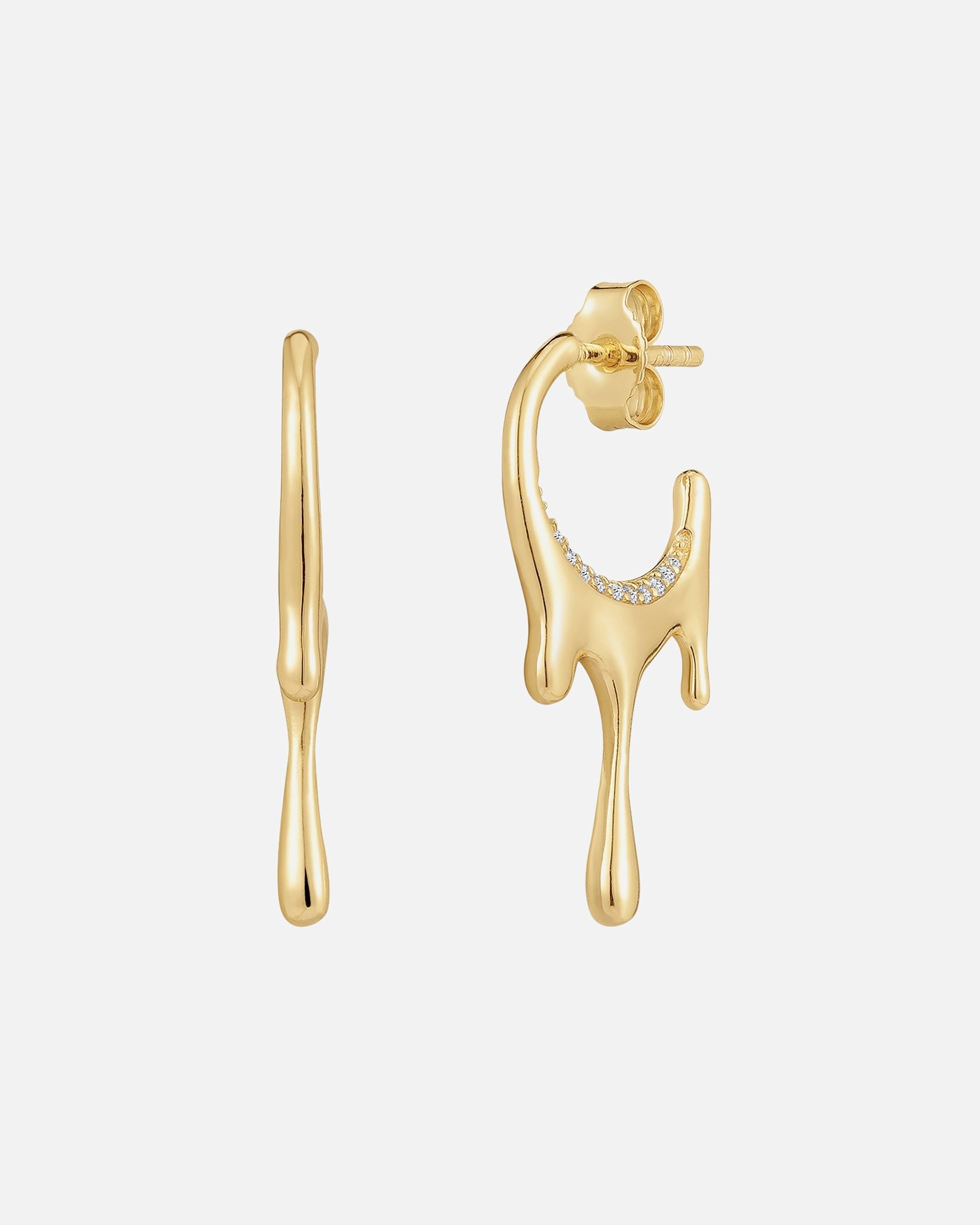 Boucles d'oreilles pour Femme Glanzstücke München Boucles d´oreilles en Argent sterling en Or jaune 27,4 mm