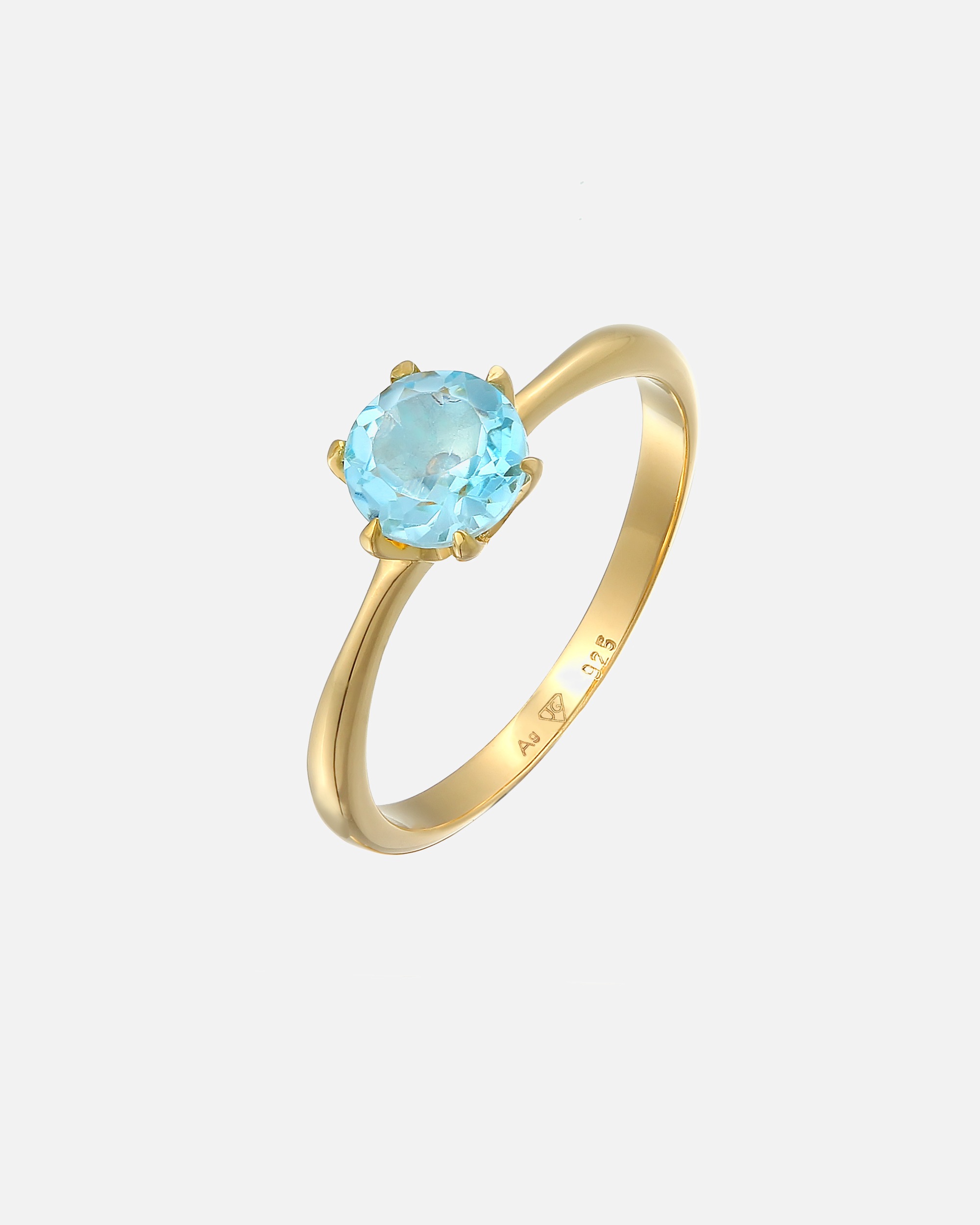 Bague pour Femme Elli PREMIUM Topas Solitär 925 Silber rhodiniert 58