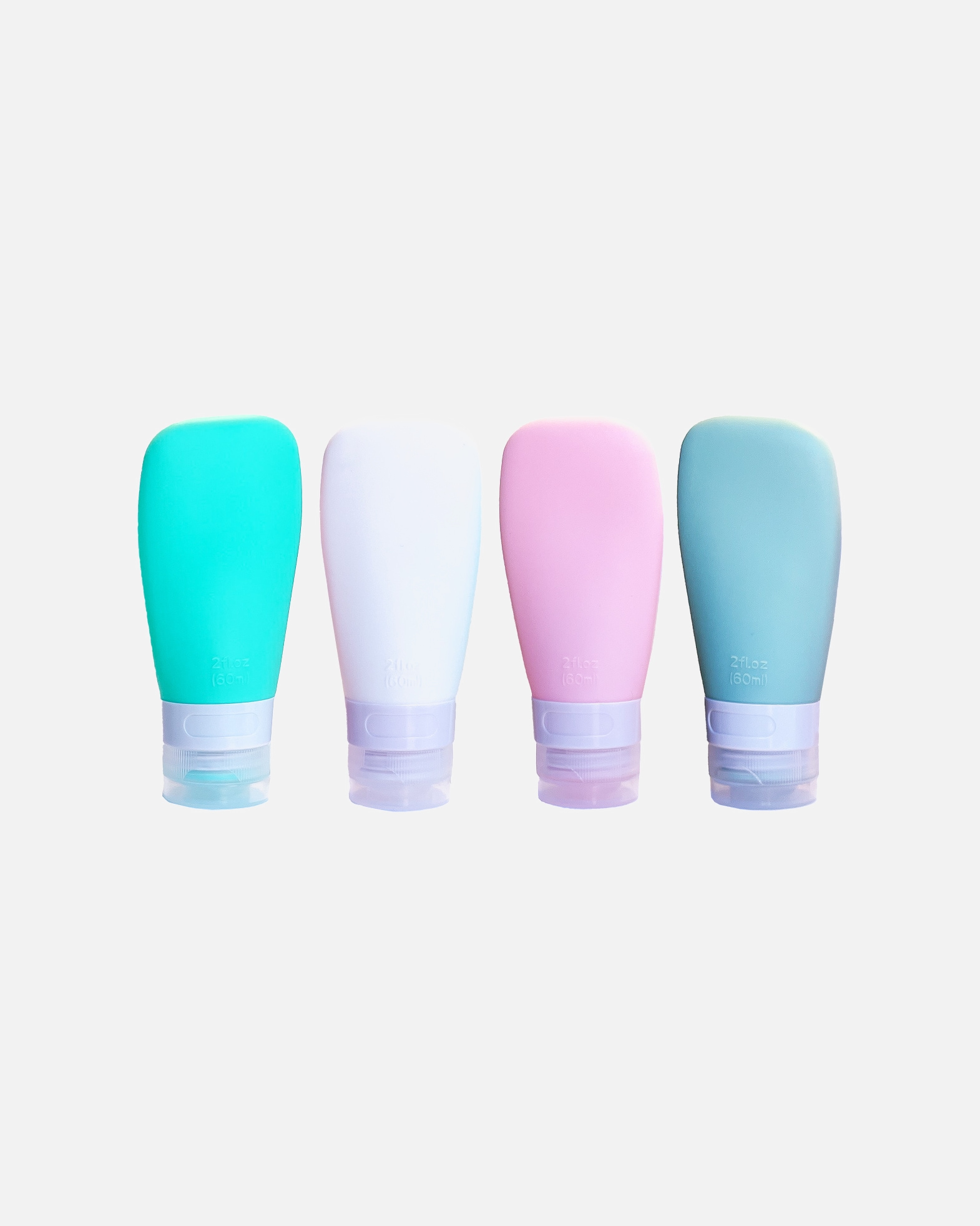 Set de voyage pour Unisexe UNIQ UNIQ Flacons de Voyage Rechargeables en Silicone - Set de 4 Tubes de 60ml avec Trousse UNIQ Flacons de Voyage Rechargeables en Silicone - Set de 4 Tubes de 60ml avec Trousse