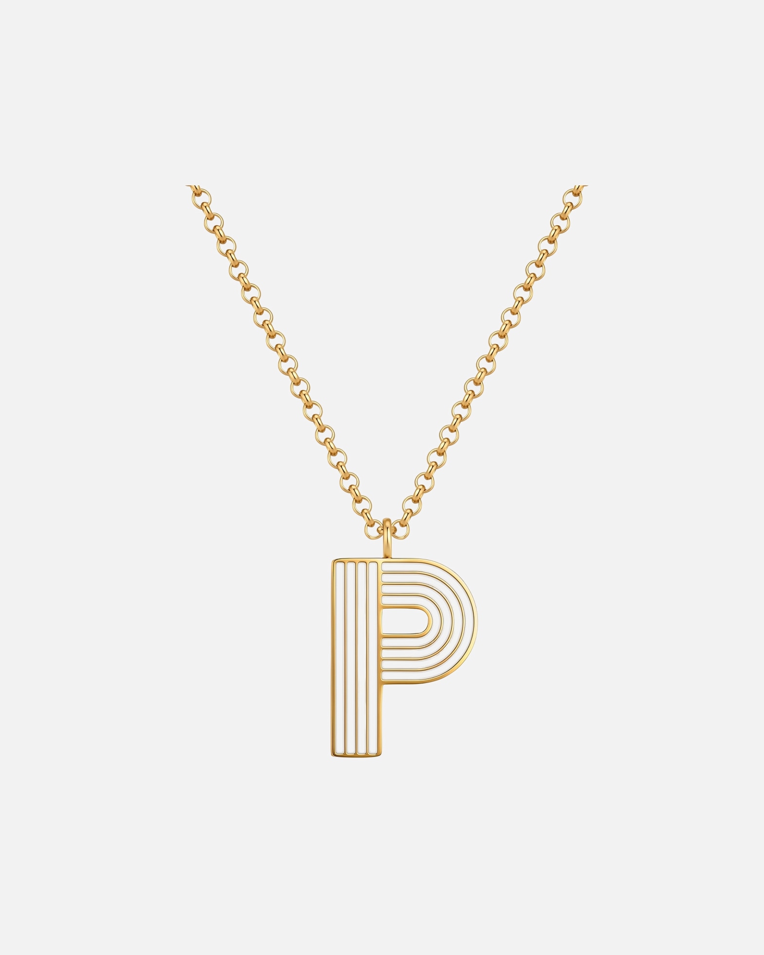 Collier pour Femme Glanzstücke München Collier Lettre P en Acier Inoxydable en Doré 40,0 cm Basiskette + 5,0 cm Verlängerung