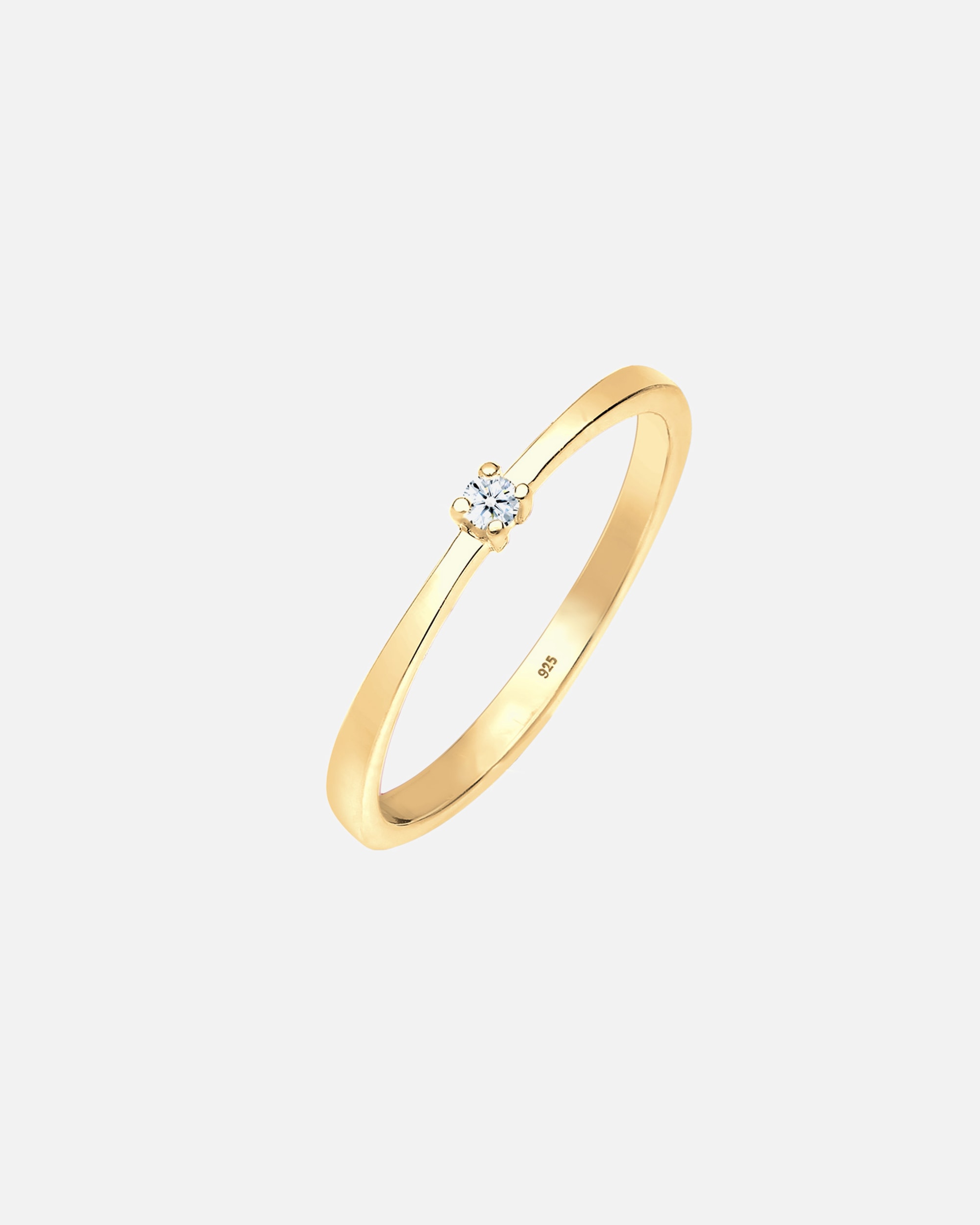 Bague pour Femme Elli DIAMONDS Fiançailles Solitaire Diamant (0.03 ct) Argent Classique 54