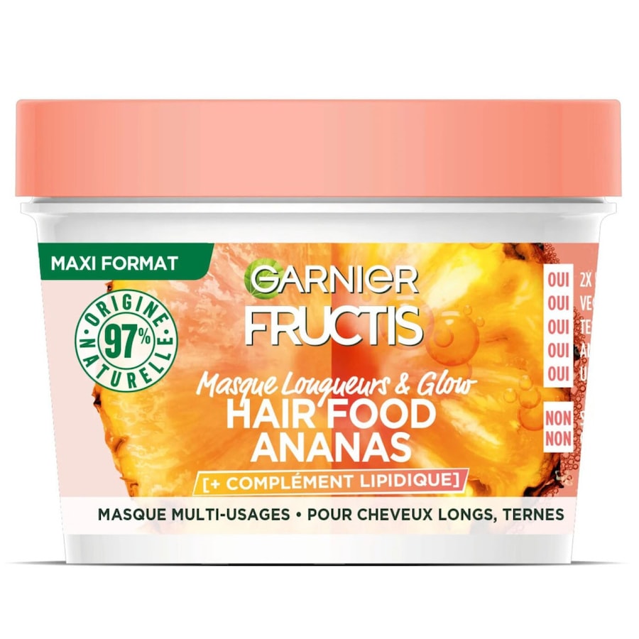 Garnier - Masque Longueur & Glow Fructis - Hair Food Ananas Masque et cure cheveux 390 ml unisex